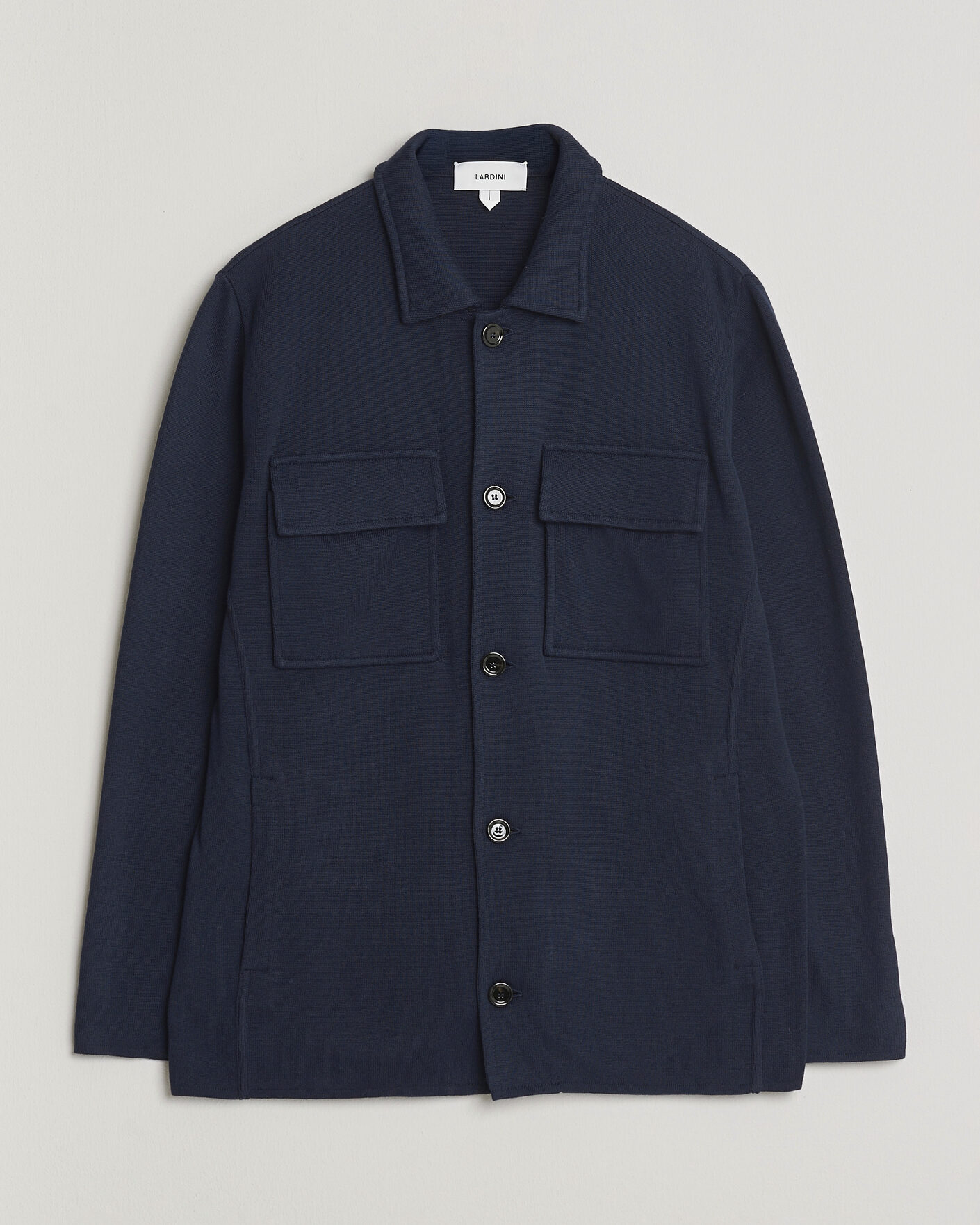 Herren | Sakkos | Lardini | Knitted Cotton Pocket Shirt Jacket Navy