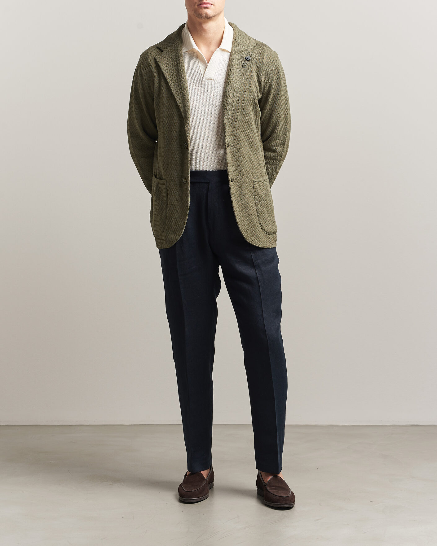 Herren | Sakkos | Lardini | Knitted Structure Cotton Blazer Green