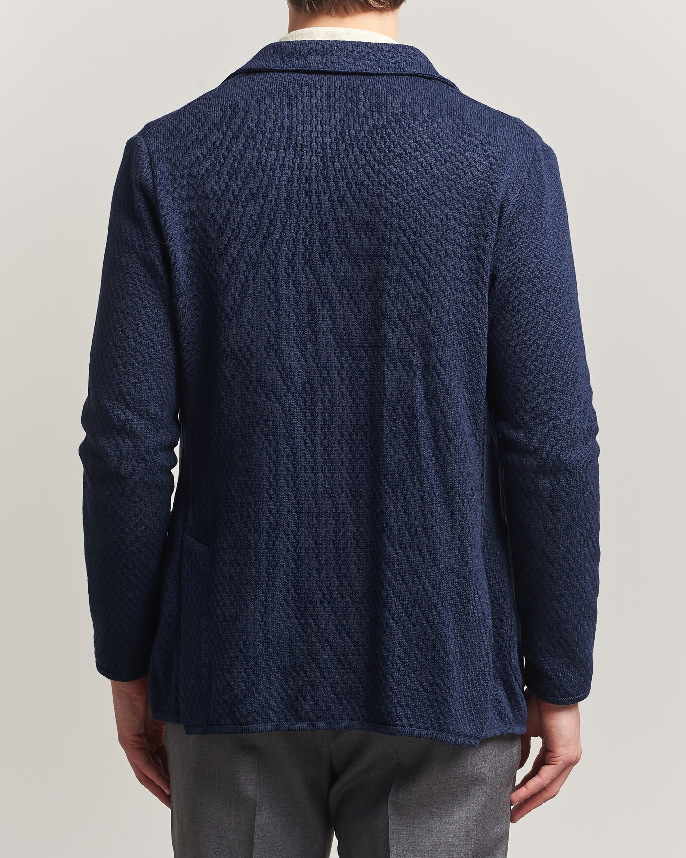 Herren | Sakkos | Lardini | Knitted Structure Cotton Blazer Navy