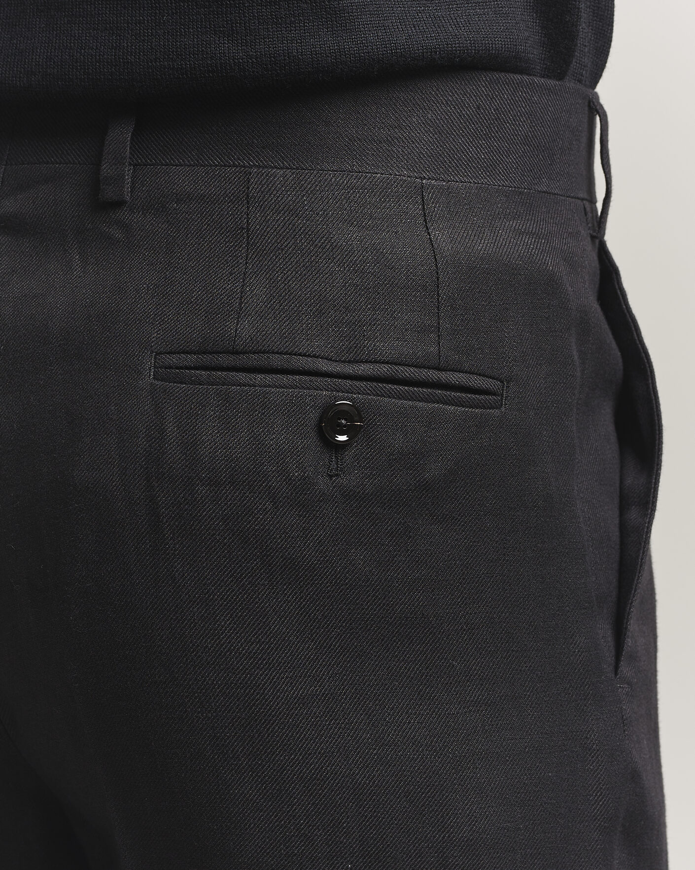 Herren | Hosen | Lardini | Palu Straight Fit Linen Trousers Black