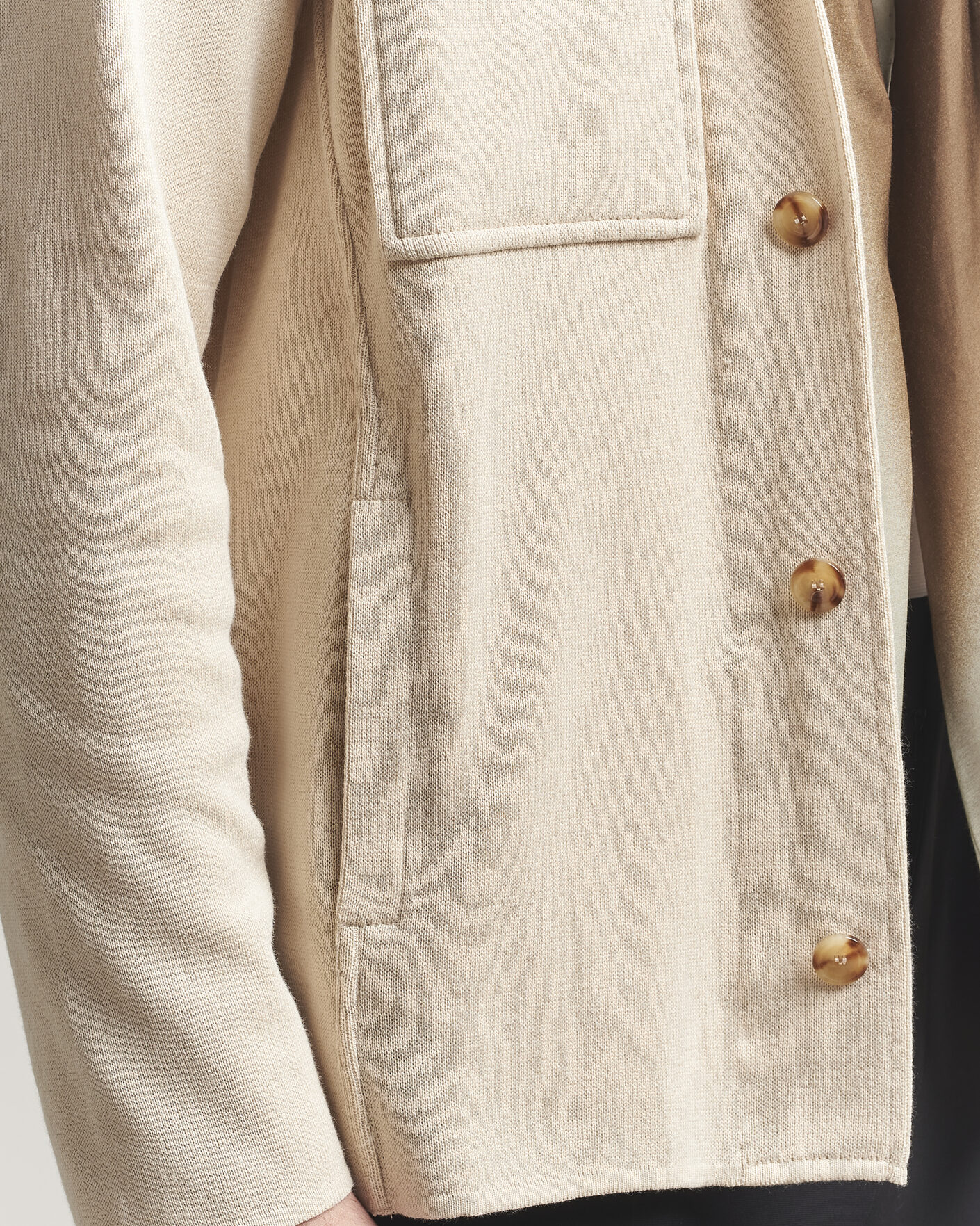 Herren | Jacken | Lardini | Knitted Cotton Pocket Shirt Jacket Beige