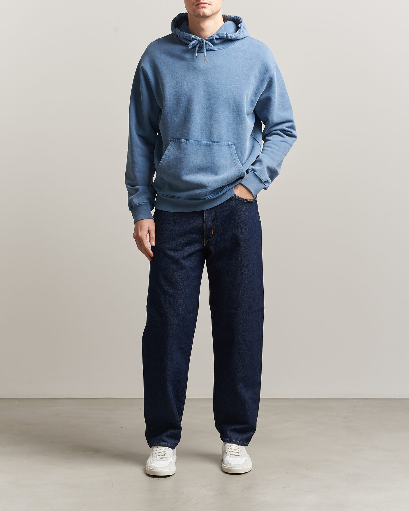 Herren | Pullover | Colorful Standard | Classic Organic Hood Faded Indigo