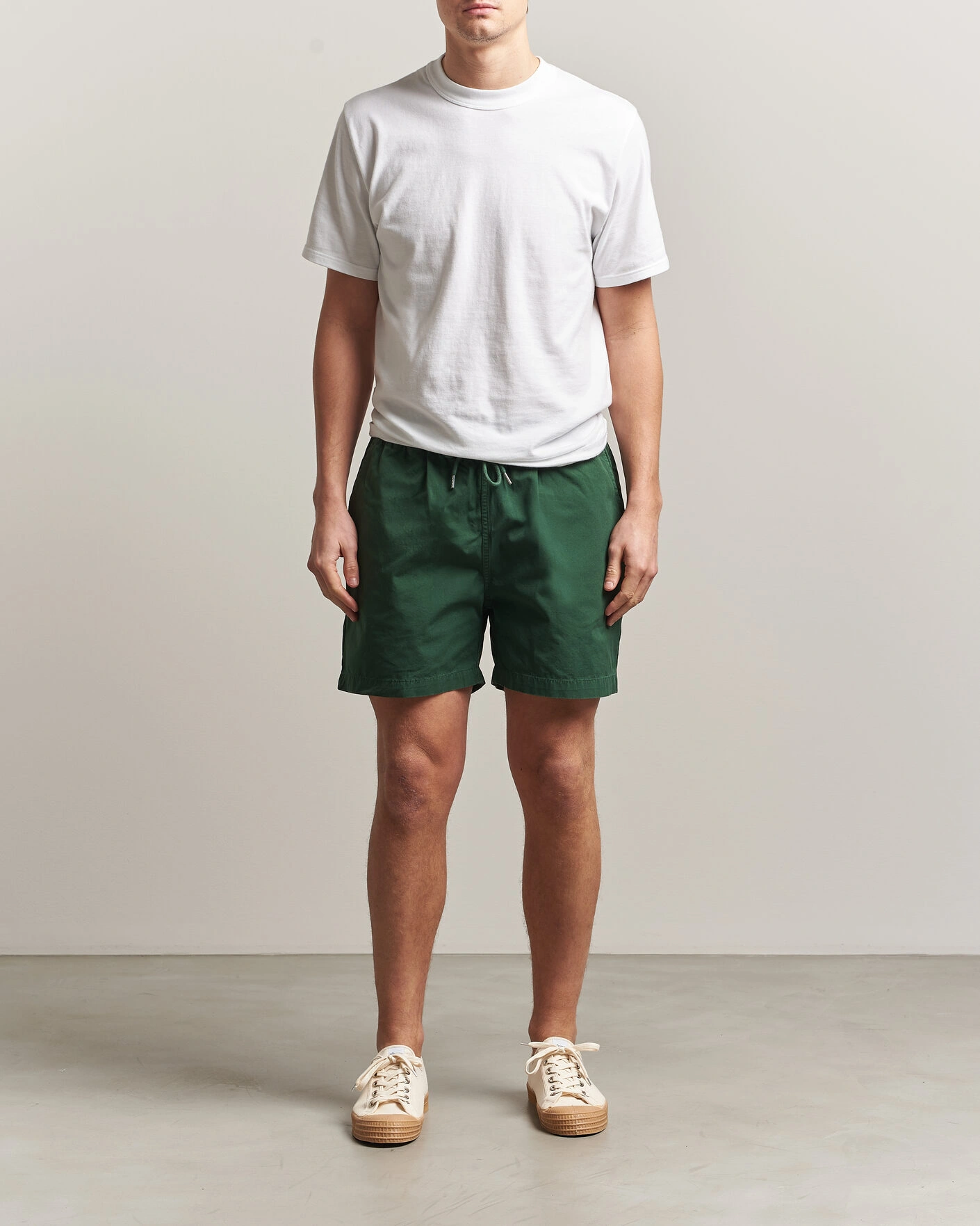 Herren | Shorts | Colorful Standard | Classic Organic Twill Drawstring Shorts Emerald Green