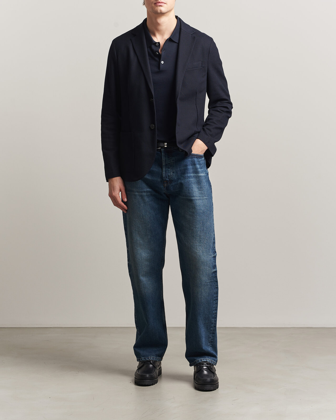 Herren | Sakkos | Harris Wharf London | Loro Piana Honey Comb Blazer Navy Blue