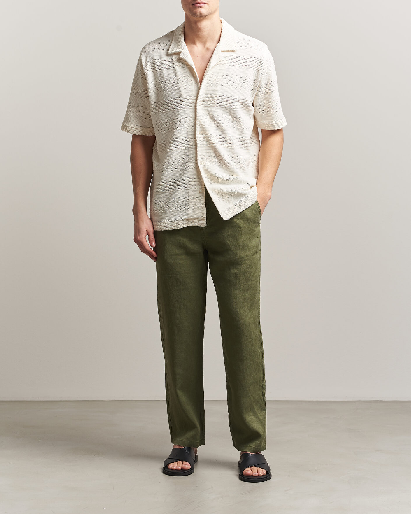 Herren | Hosen | Samsøe Samsøe | Jabari Linen Drawstring Trousers Burnt Olive