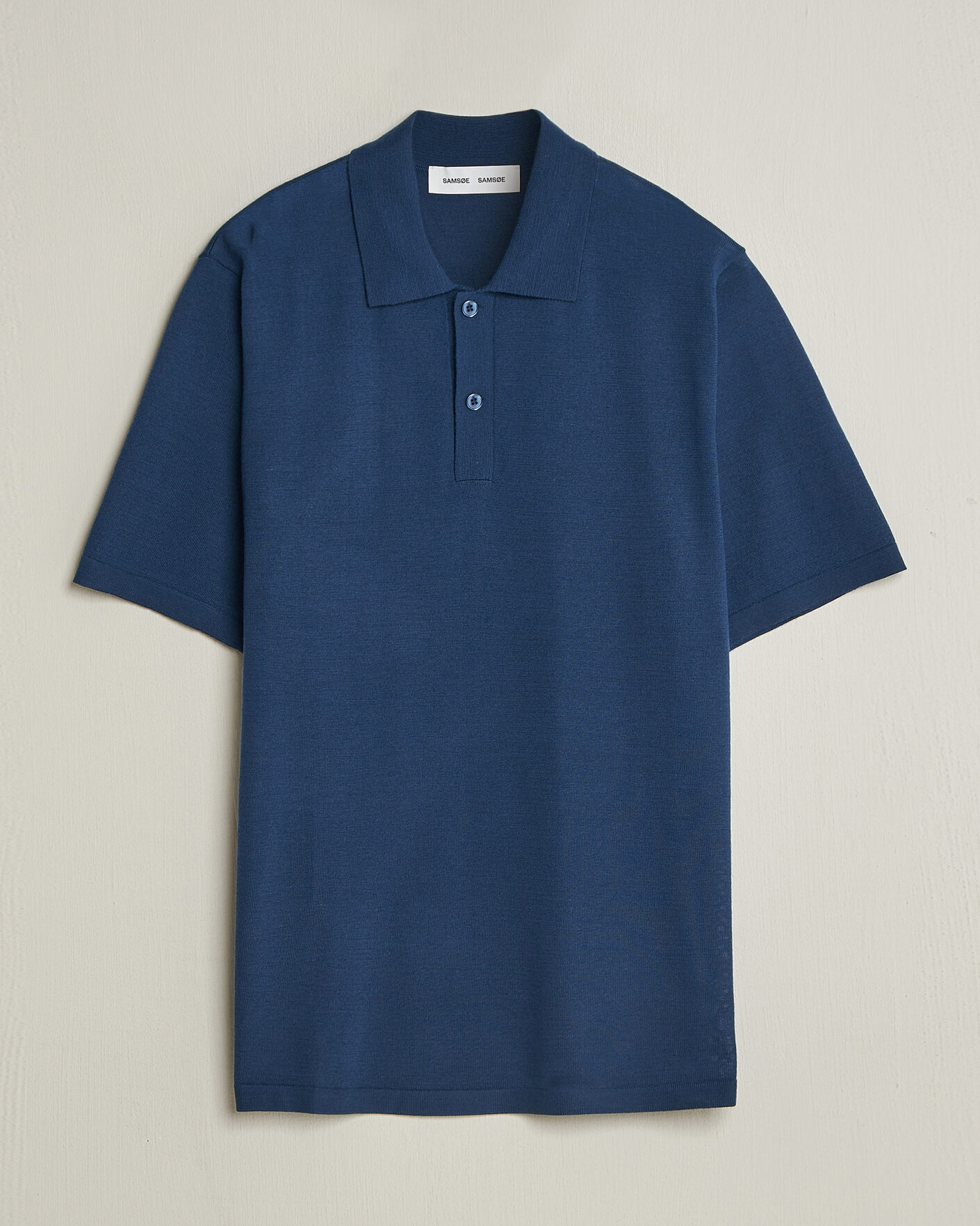 Herren | Poloshirts | Samsøe Samsøe | Rowan Knitted Polo Insignia Blue