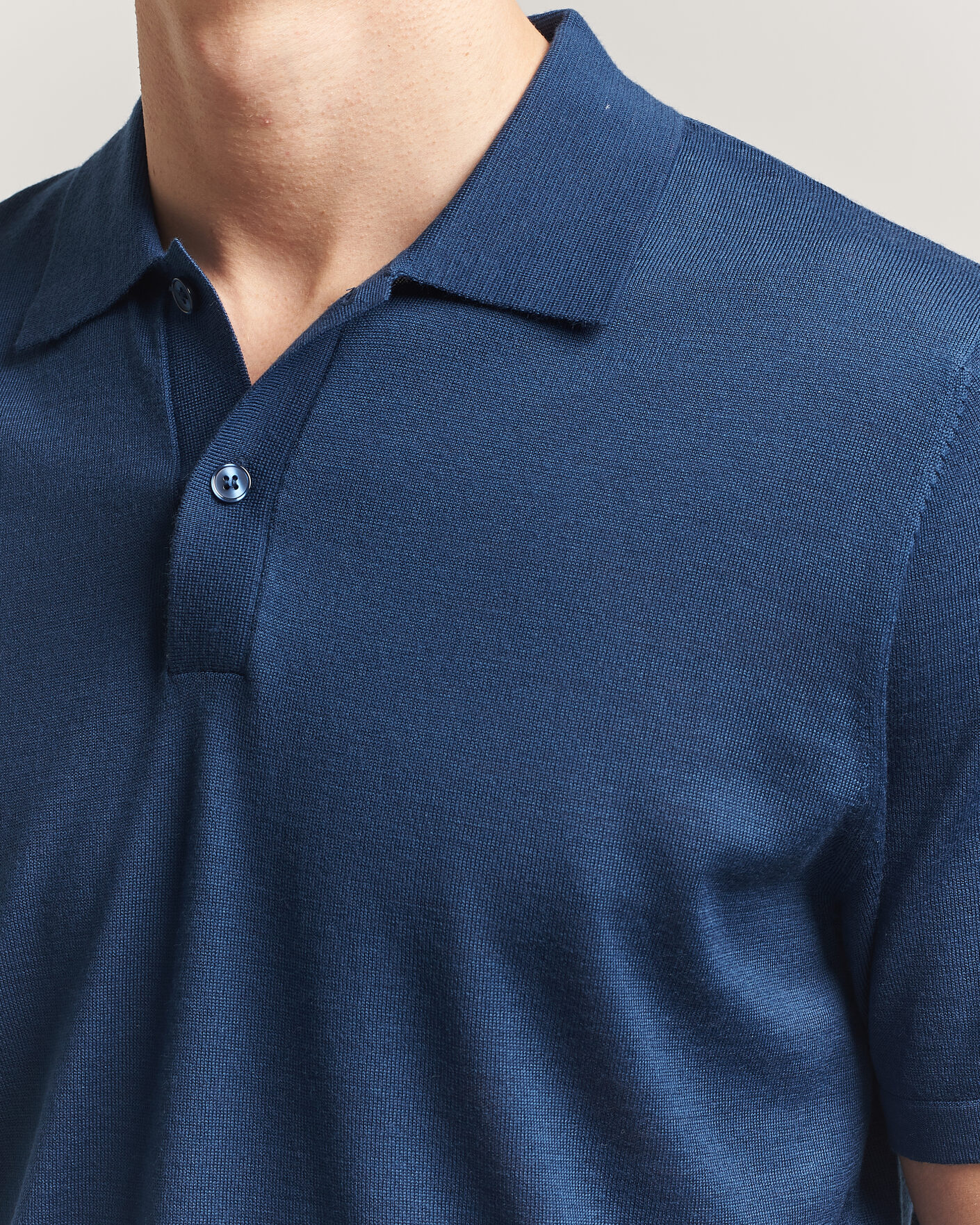 Herren | Poloshirts | Samsøe Samsøe | Rowan Knitted Polo Insignia Blue