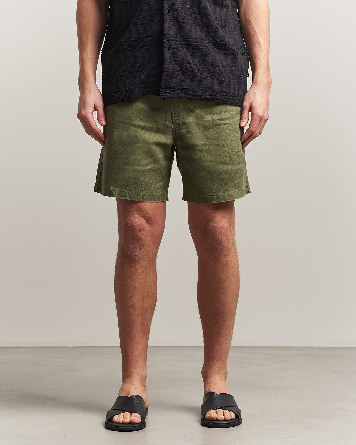 Herren | Shorts | Samsøe Samsøe | Jabari Linen Drawstring Shorts Burnt Olive