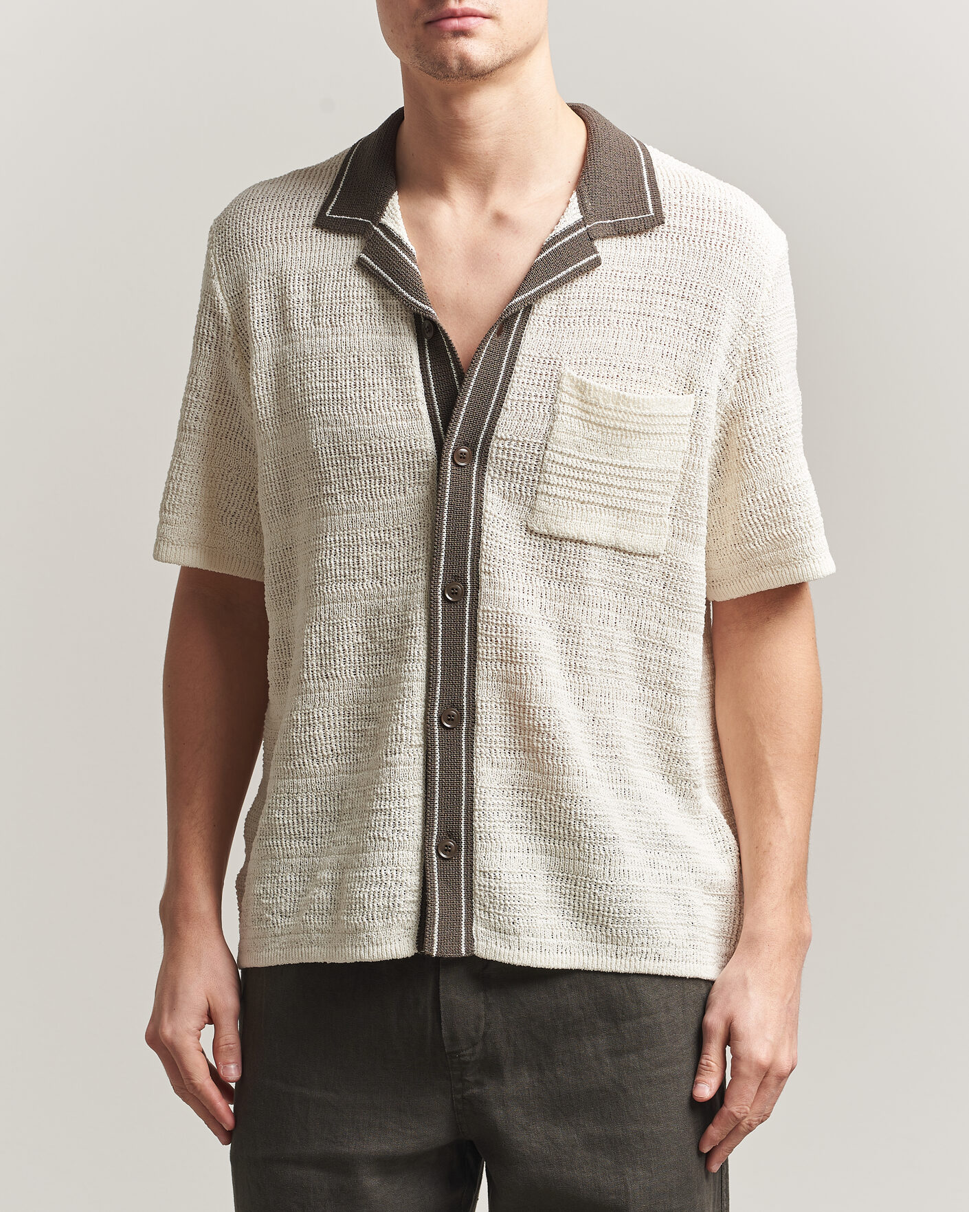 Herren | Hemden | Samsøe Samsøe | Percy Knitted Short Sleeve Shirt Clear Cream