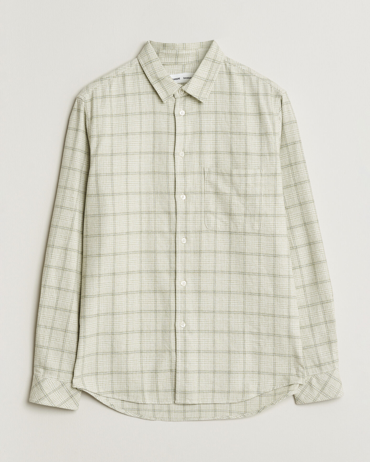 Herren | Hemden | Samsøe Samsøe | Liam Checked Cotton Shirt Off White