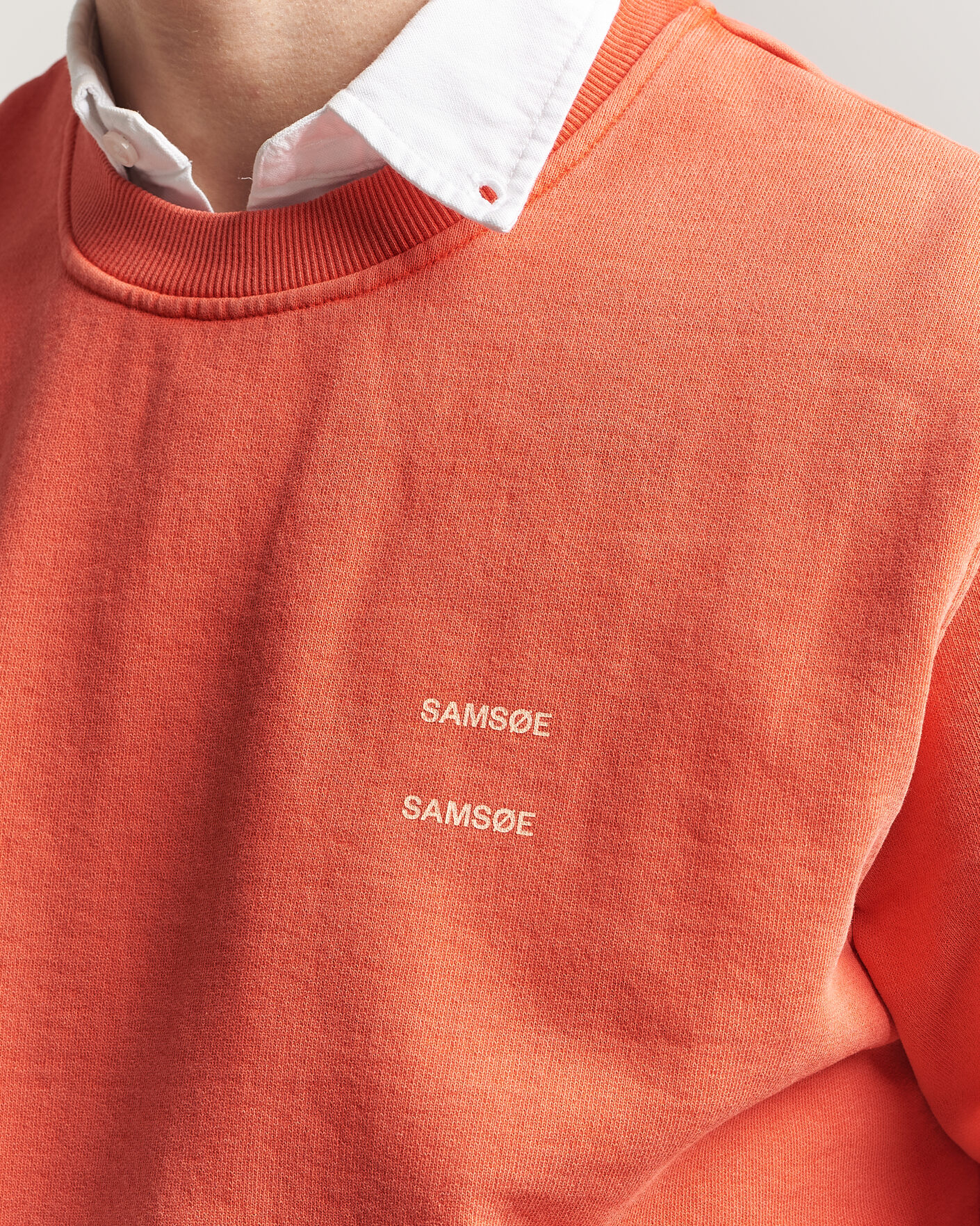 Herren | Pullover | Samsøe Samsøe | Joel Washed Organic Cotton Sweatshirt Aurora Red