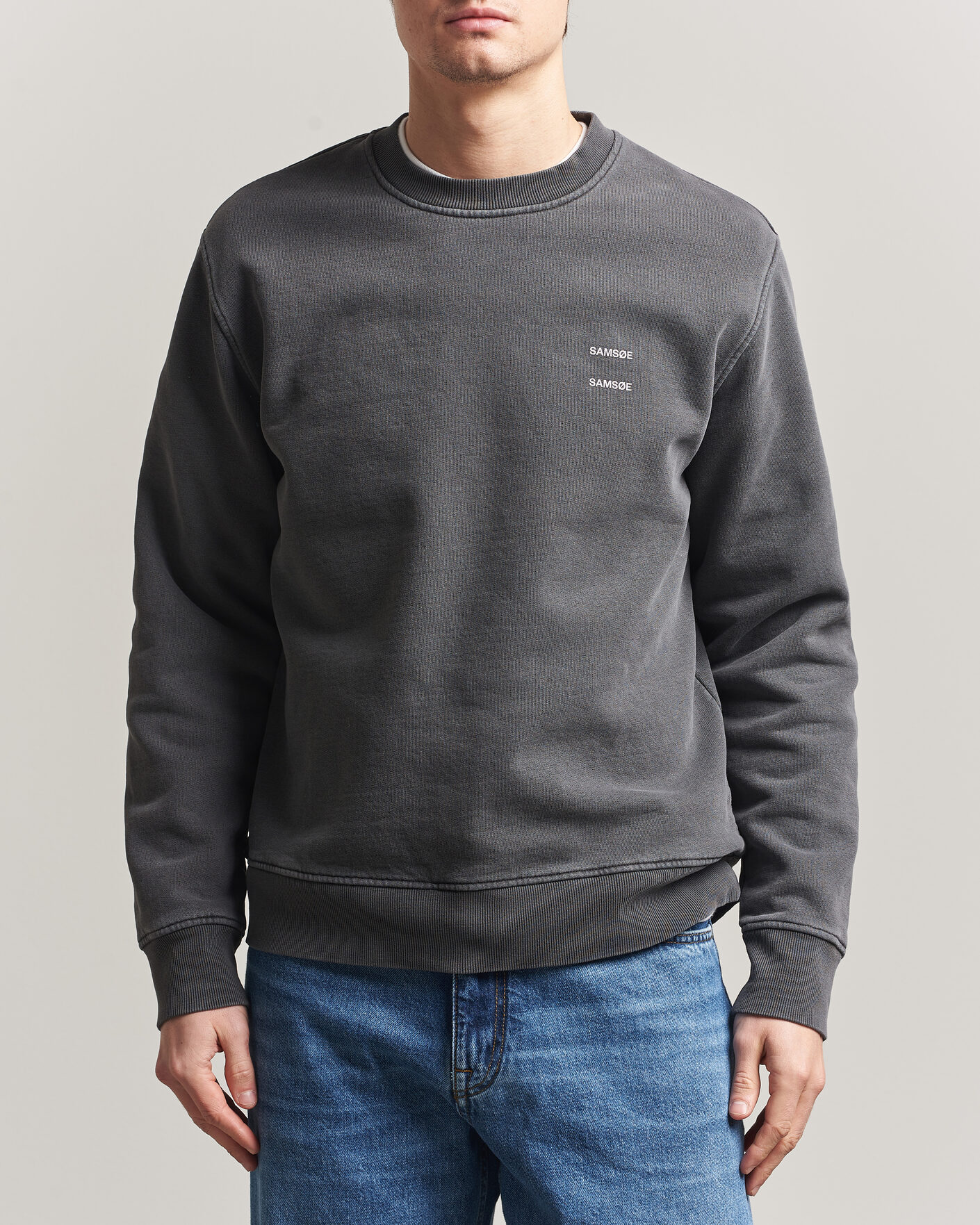 Herren | Pullover | Samsøe Samsøe | Joel Washed Organic Cotton Sweatshirt Black