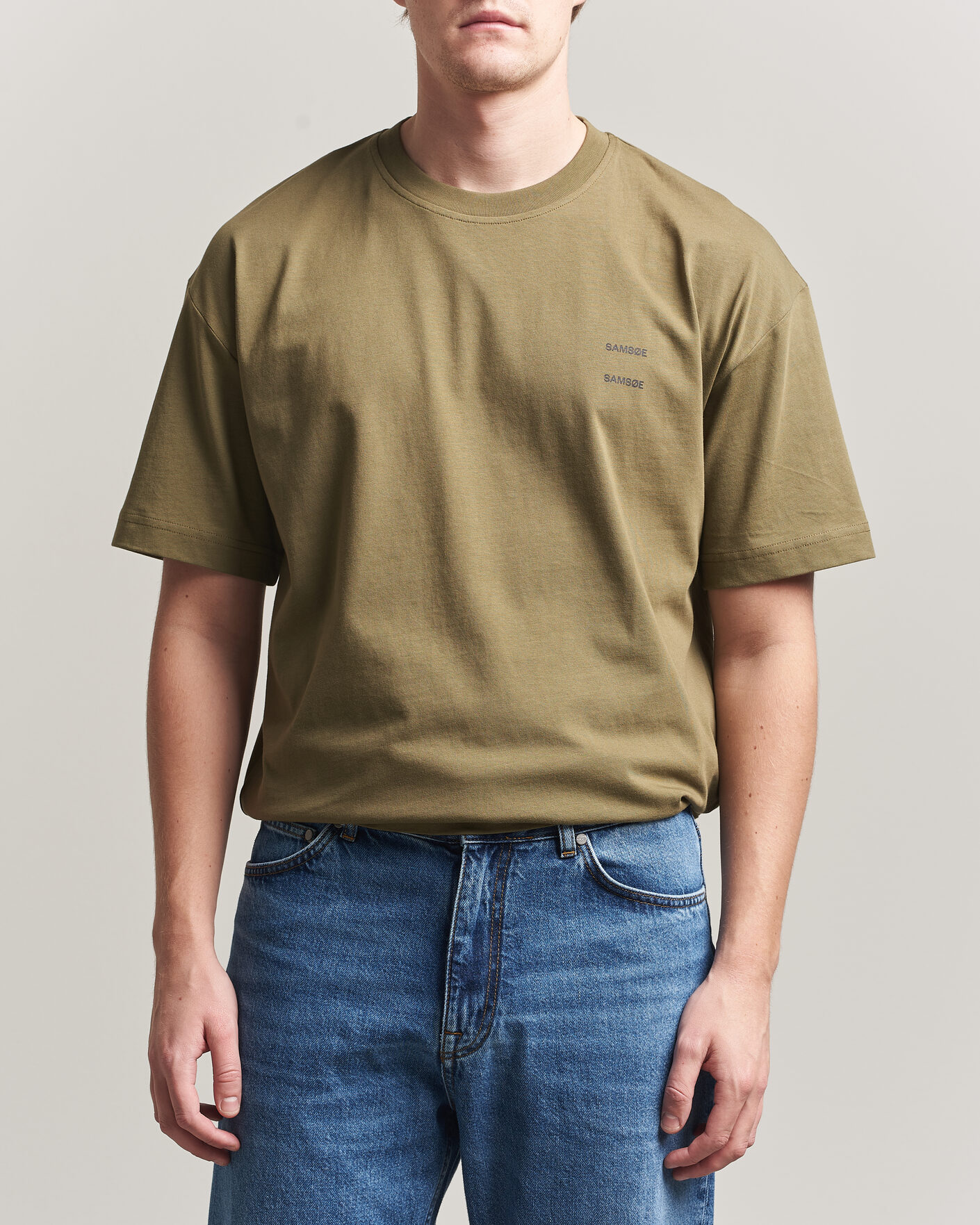 Herren | T-Shirts | Samsøe Samsøe | Joel Organic Cotton T-Shirt Burnt Olive