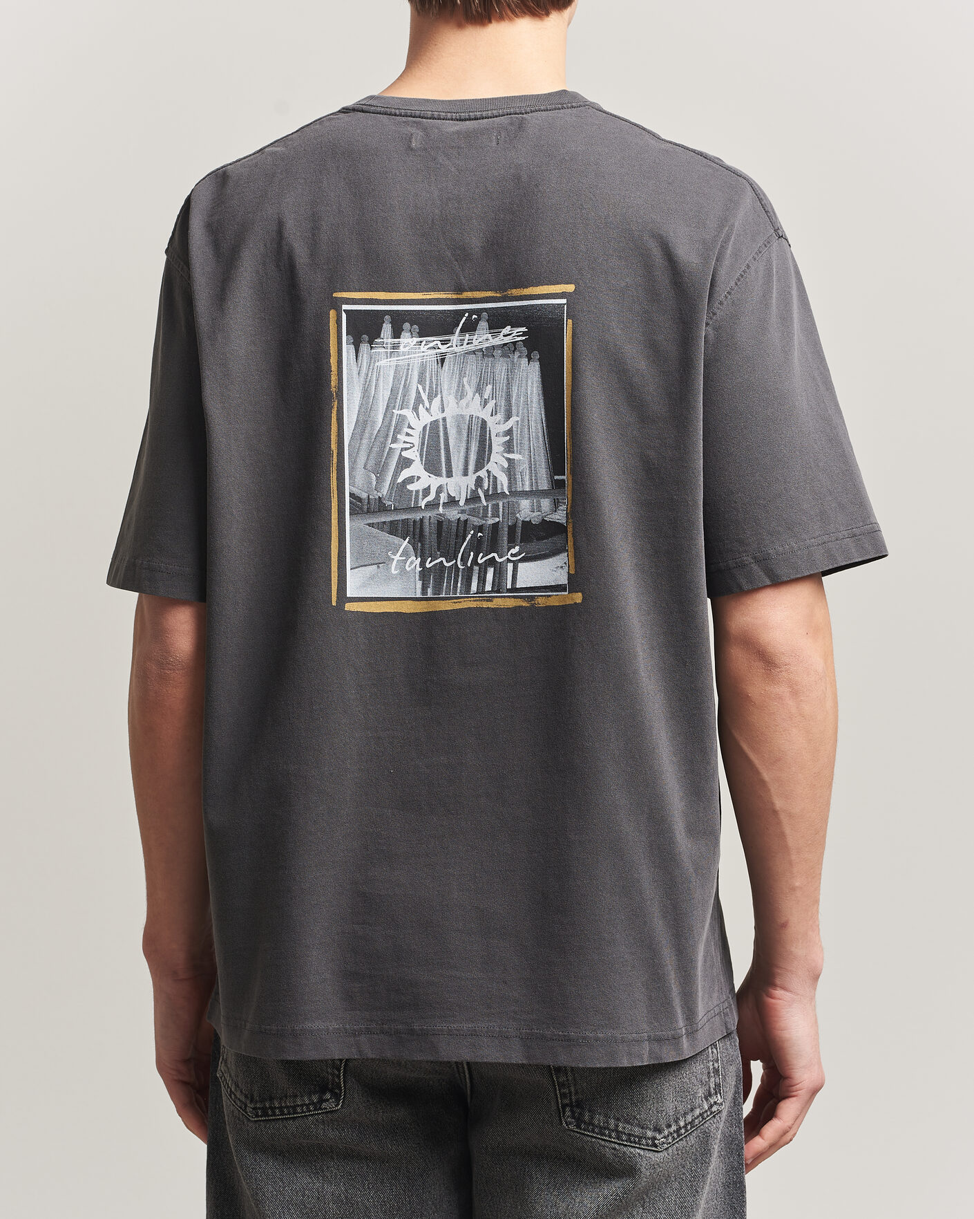 Herren | T-Shirts | Samsøe Samsøe | Gergei Printed Crew Neck T-Shirt Washed Black