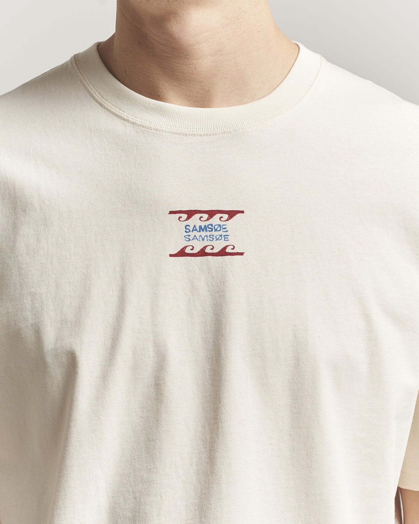 Herren | T-Shirts | Samsøe Samsøe | Gergei Printed Crew Neck T-Shirt Neutral