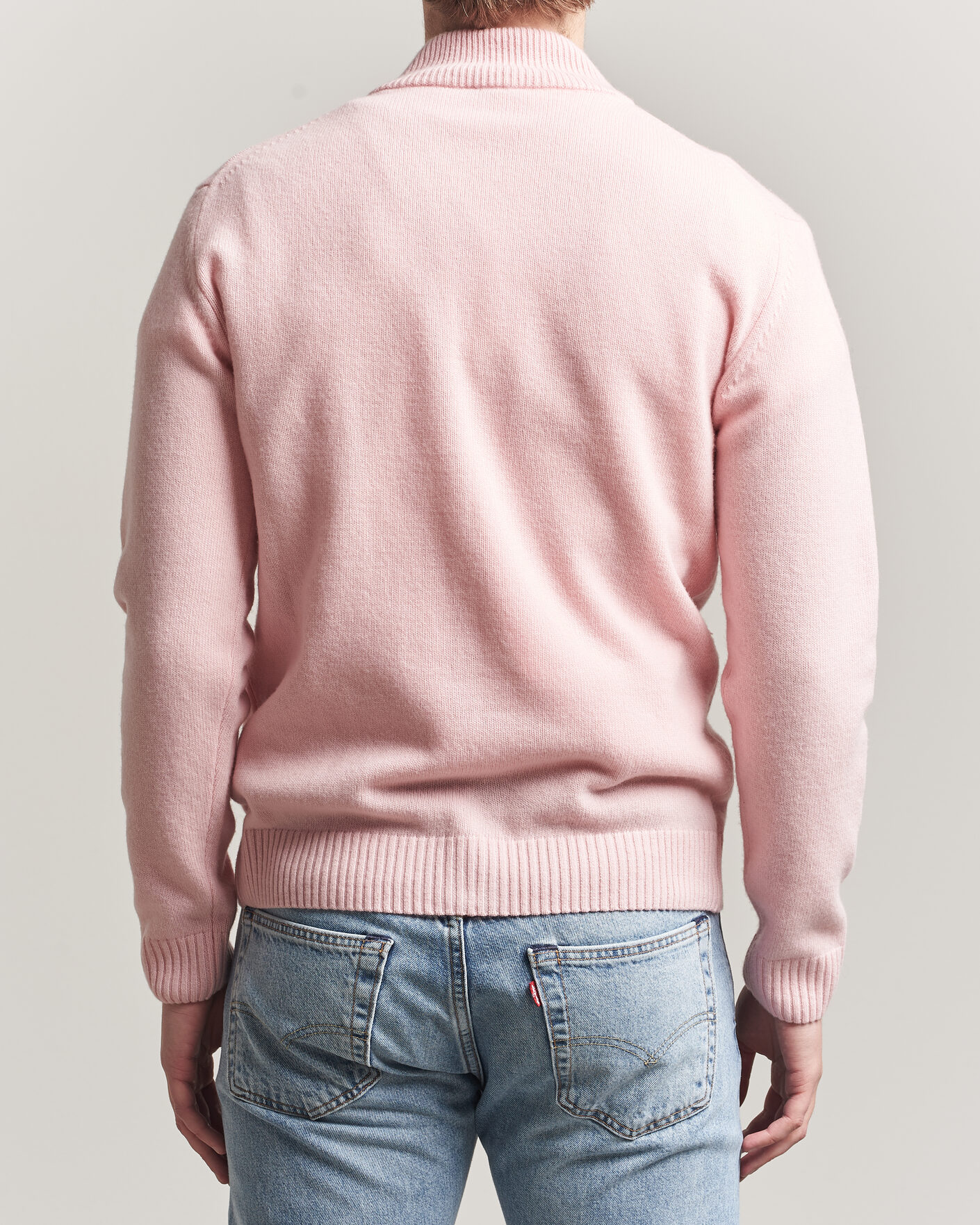 Herren | Pullover | Stenströms | Brushed Merino Full Zip Pink