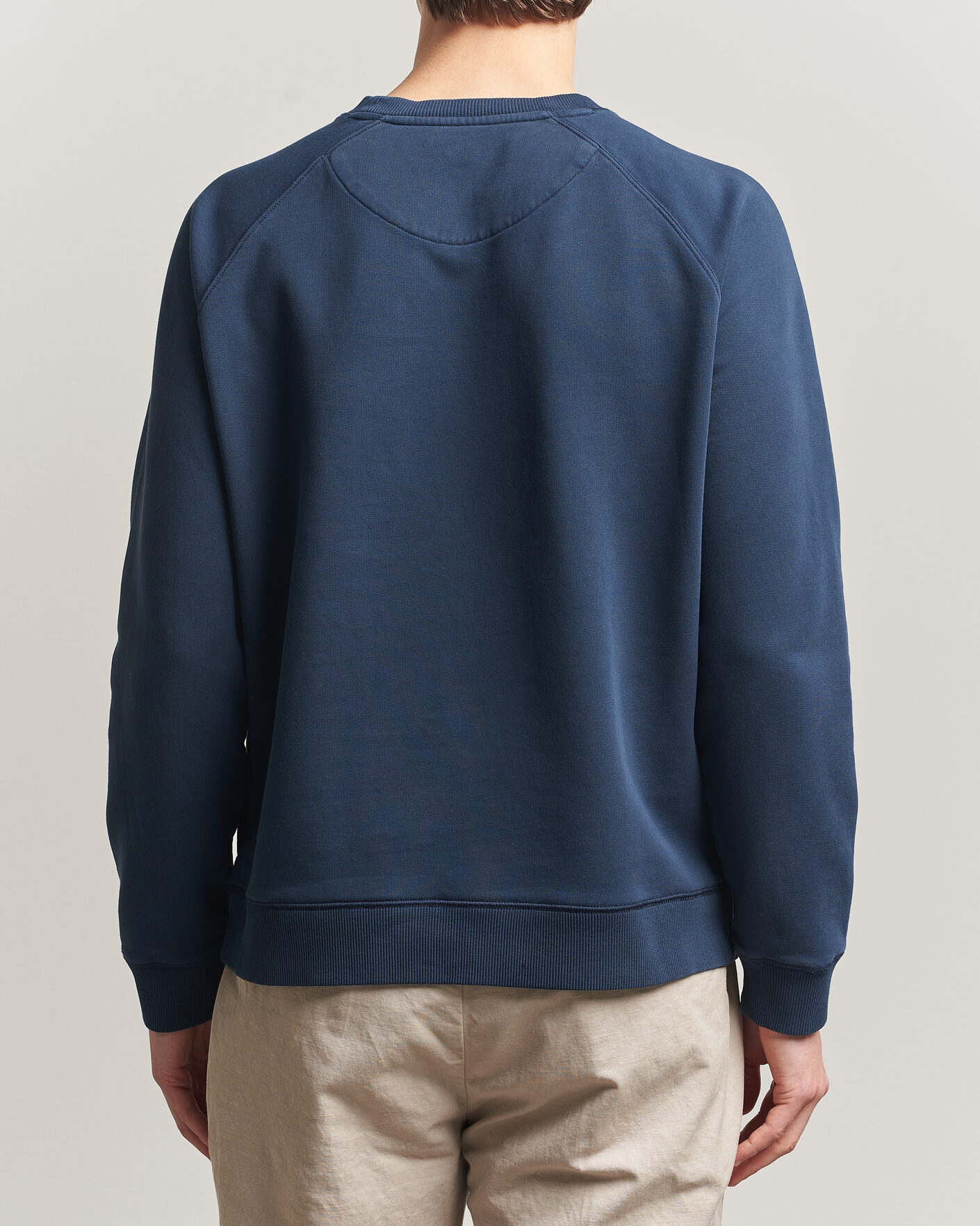 Herren | Pullover | Stenströms | Raglan Crew Logo Sweater Navy