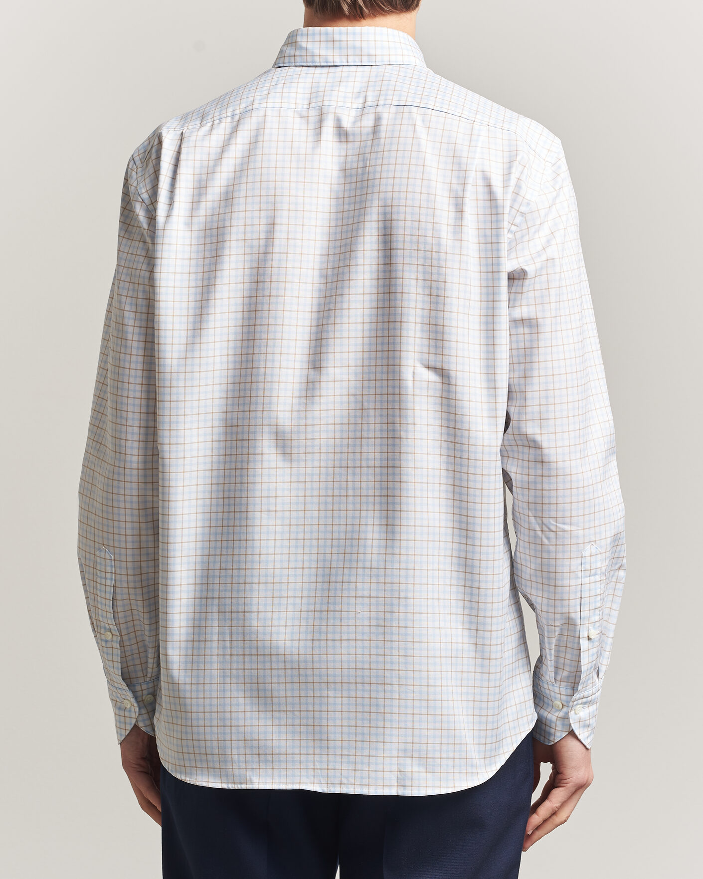 Herren | Hemden | Stenströms | Regular Fit Checked Oxford Shirt Blue
