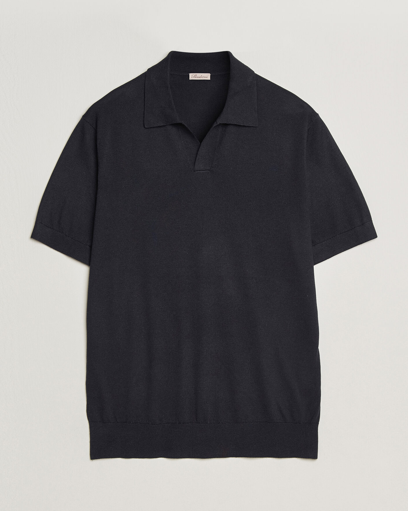 Herren | Poloshirts | Stenströms | Silk/Cashmere Polo Navy