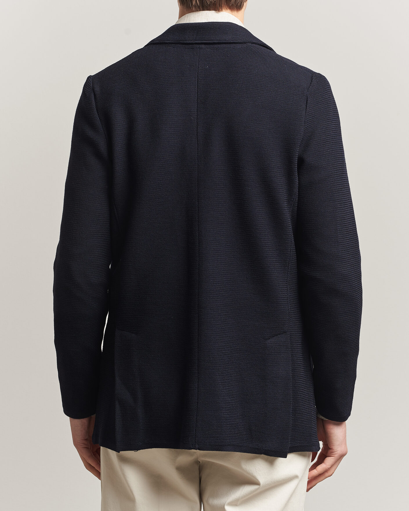 Herren | Sakkos | Stenströms | Milano Knitted Textured Blazer Navy