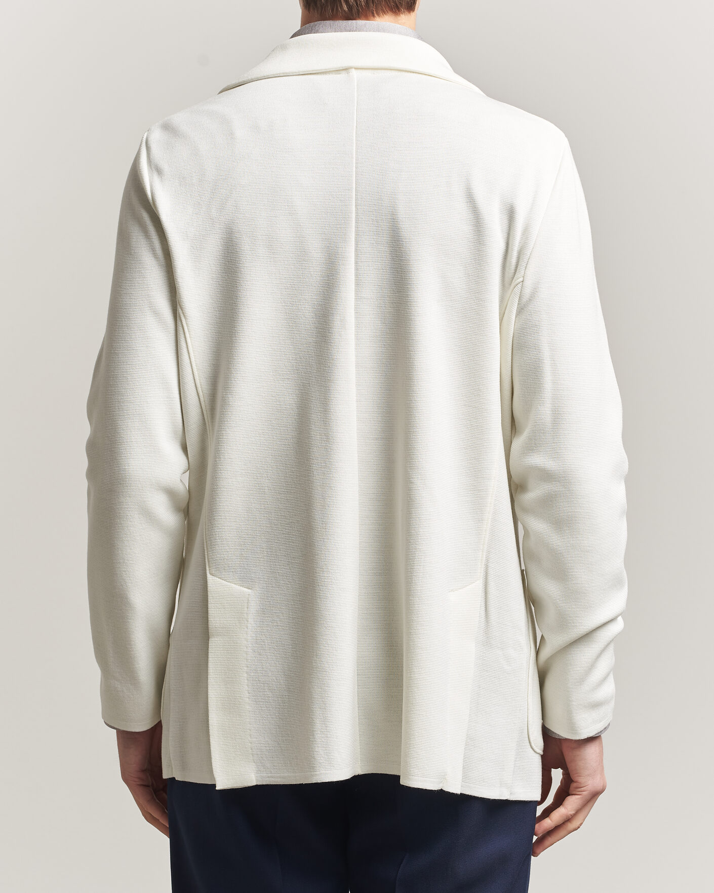Herren | Sakkos | Stenströms | Milano Knitted DB Textured Blazer White