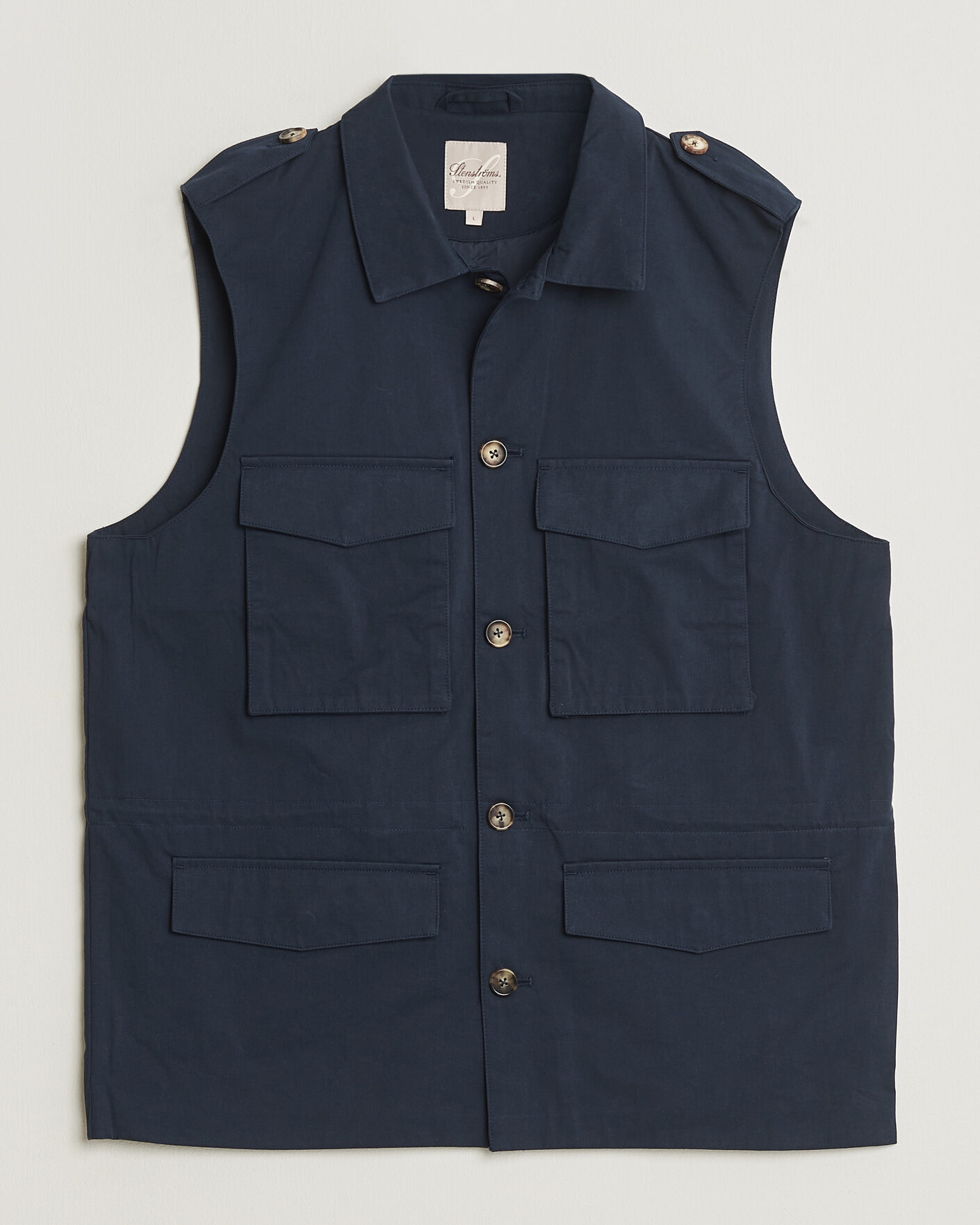 Herren | Westen | Stenströms | Cotton  Twill Vest Navy