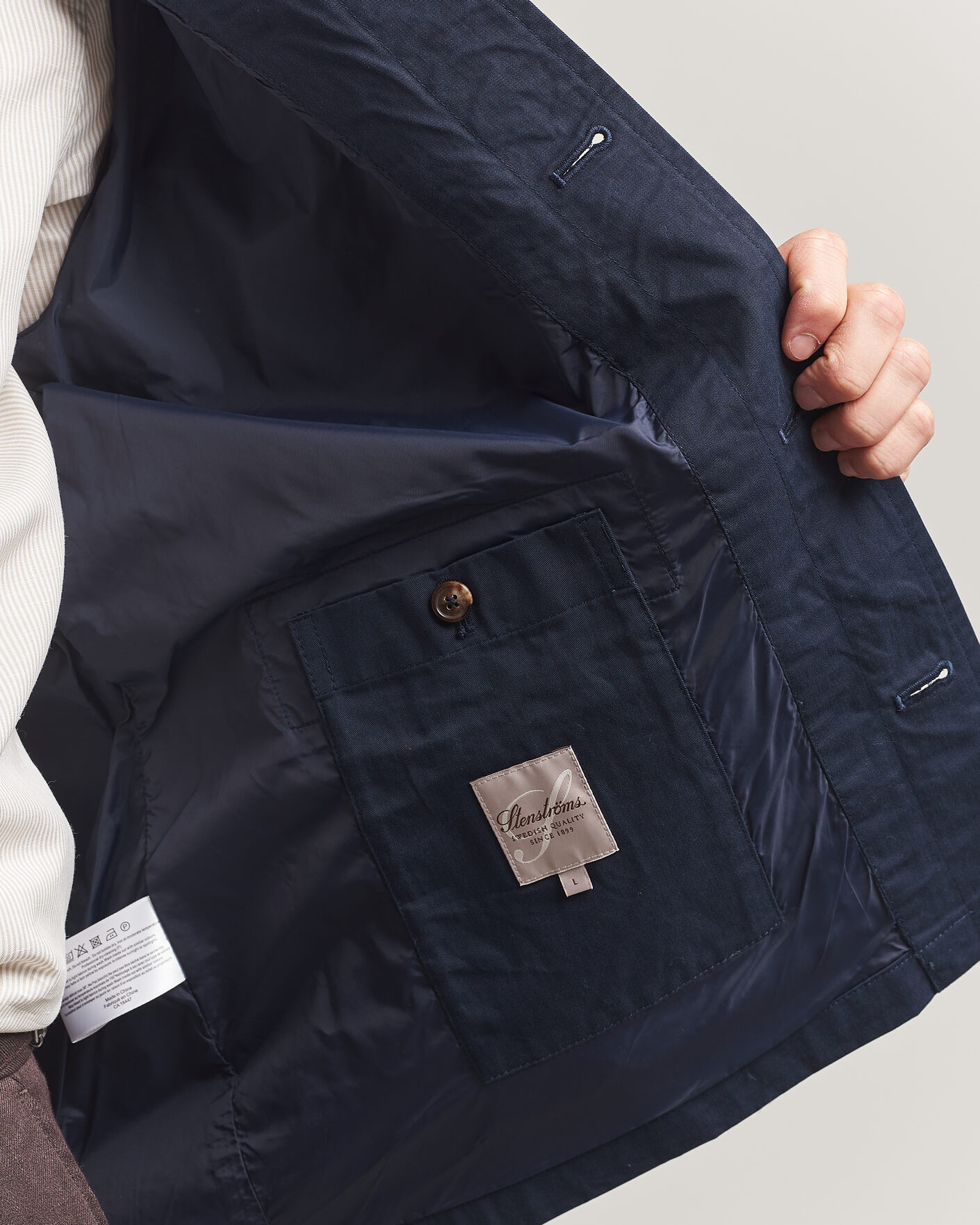 Herren | Jacken | Stenströms | Cotton Twill Overshirt Navy