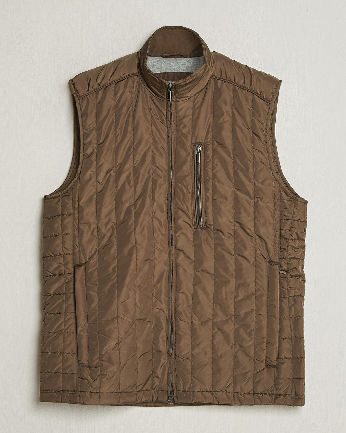 Herren | Westen | Stenströms | Nylon Quilted Light Padded Vest Olive