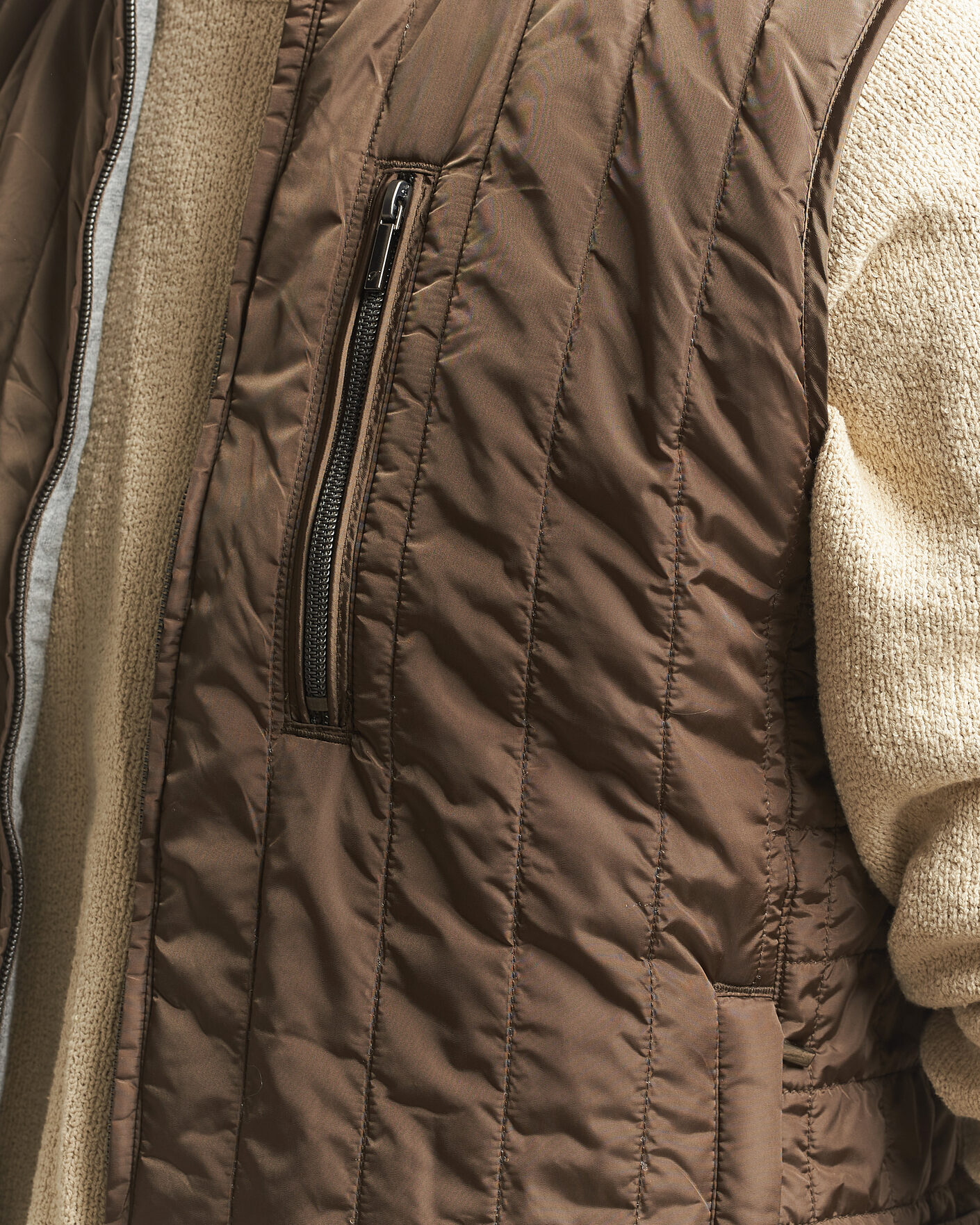 Herren | Westen | Stenströms | Nylon Quilted Light Padded Vest Olive