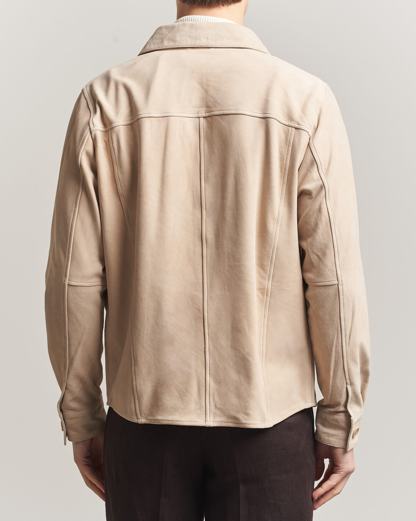 Herren | Jacken | Stenströms | Suede Pocket Overshirt Beige