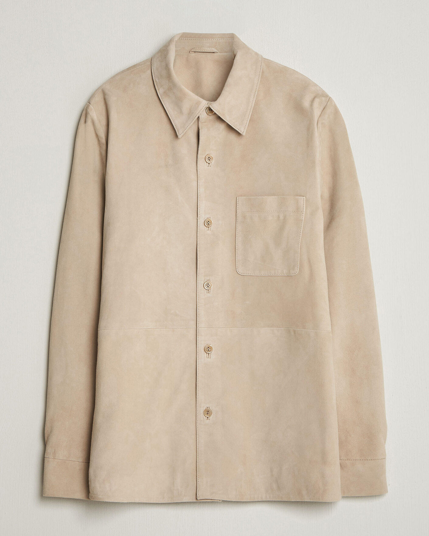 Herren | Jacken | Stenströms | Suede Overshirt Beige