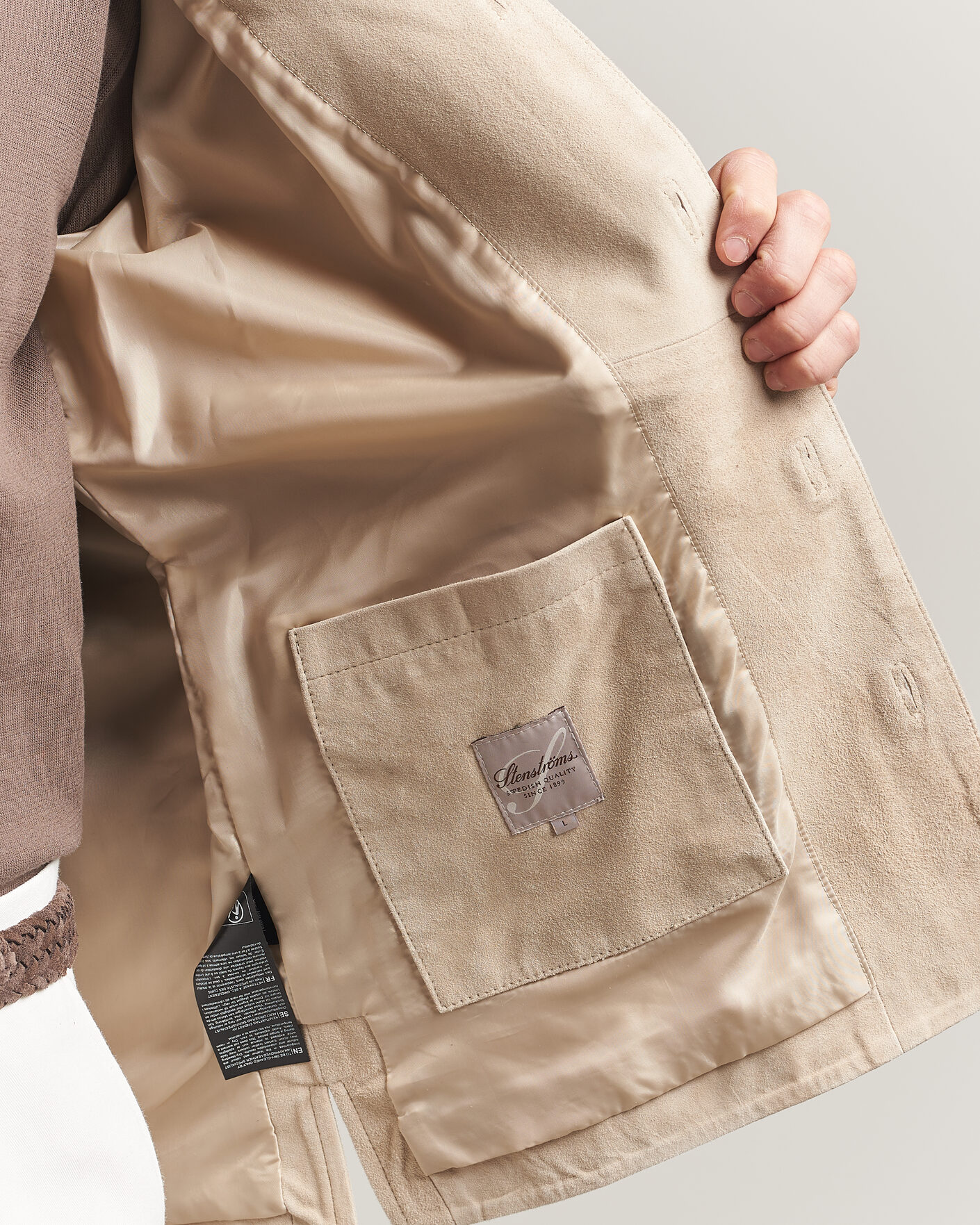 Herren | Jacken | Stenströms | Suede Overshirt Beige