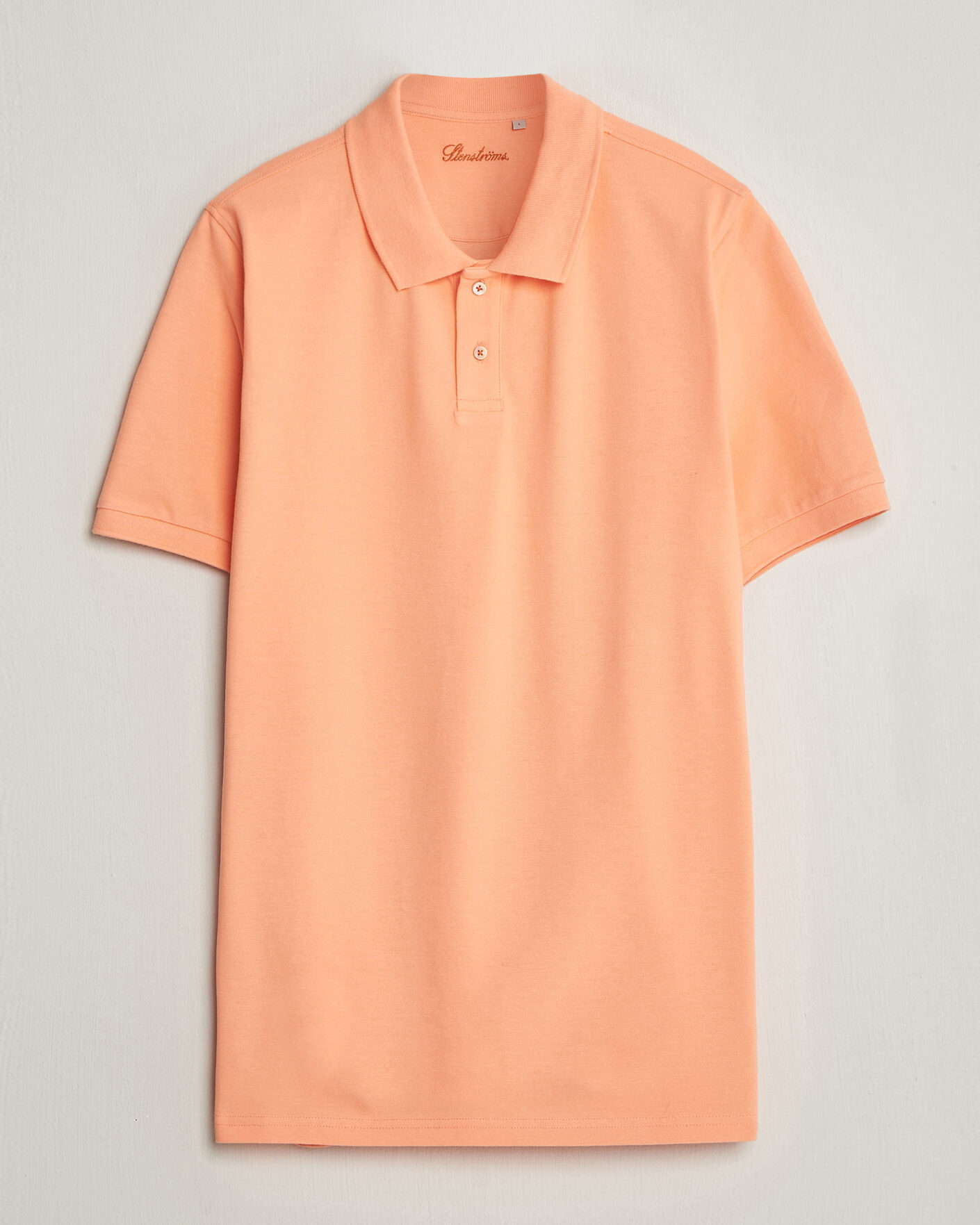 Herren | Poloshirts | Stenströms | Organic Cotton Piquet Polo Shirt Mandarin