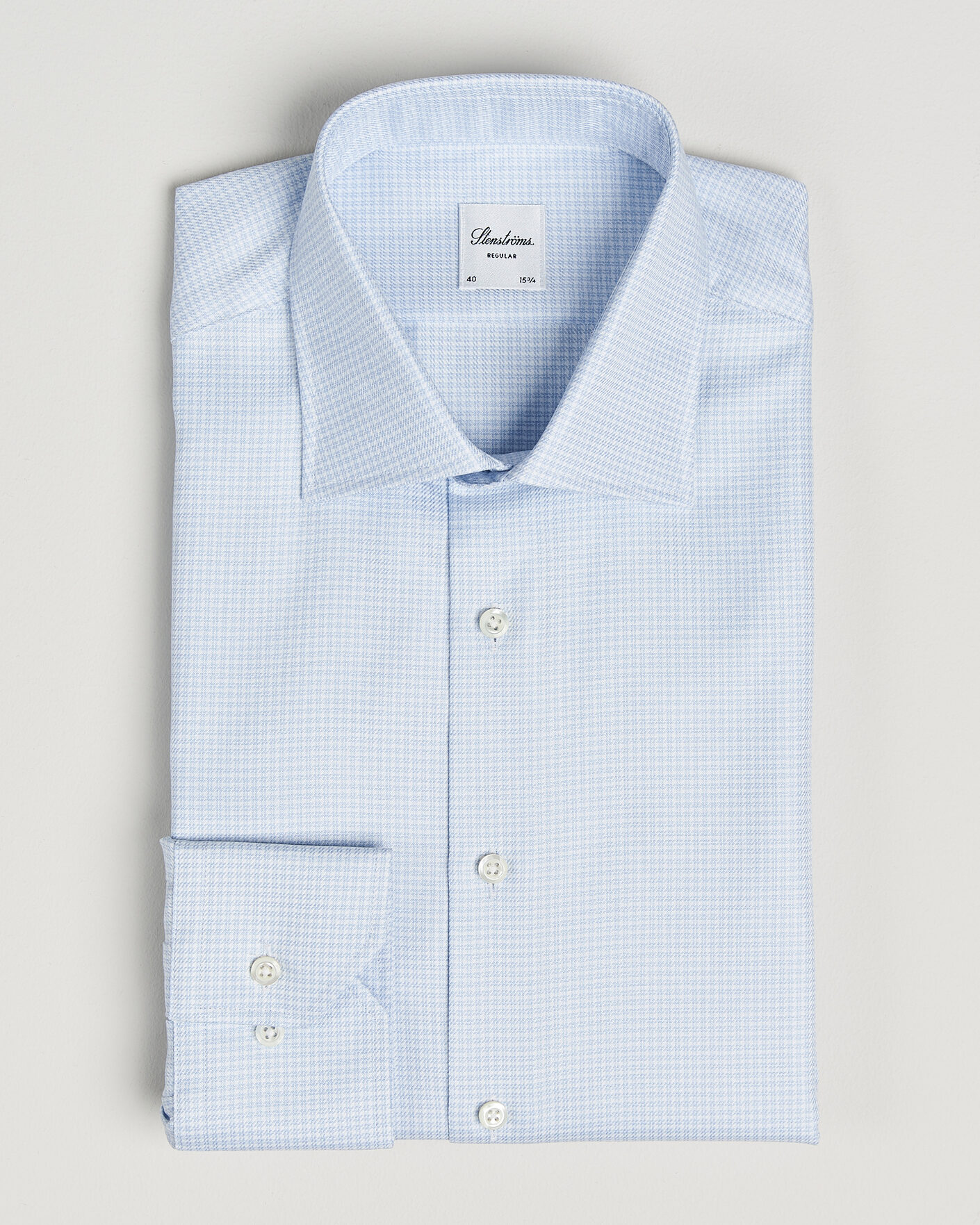 Herren | Hemden | Stenströms | Regular Fit Micro Structure Shirt Light Blue