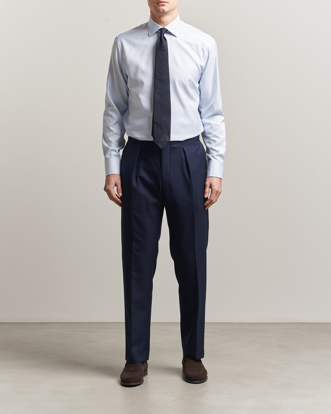 Herren | Hemden | Stenströms | Regular Fit Micro Structure Shirt Light Blue