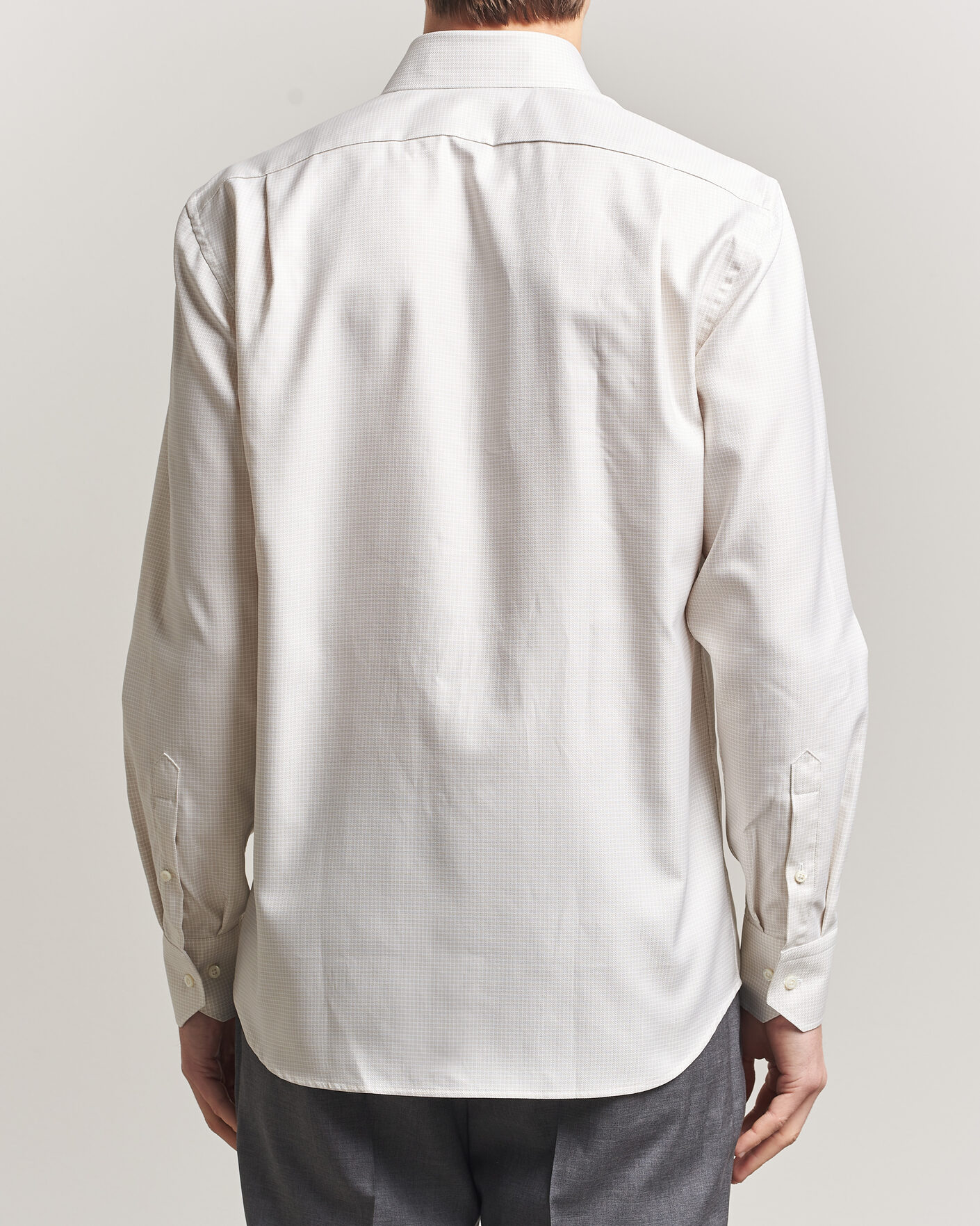 Herren | Hemden | Stenströms | Regular Fit Micro Structure Shirt Beige