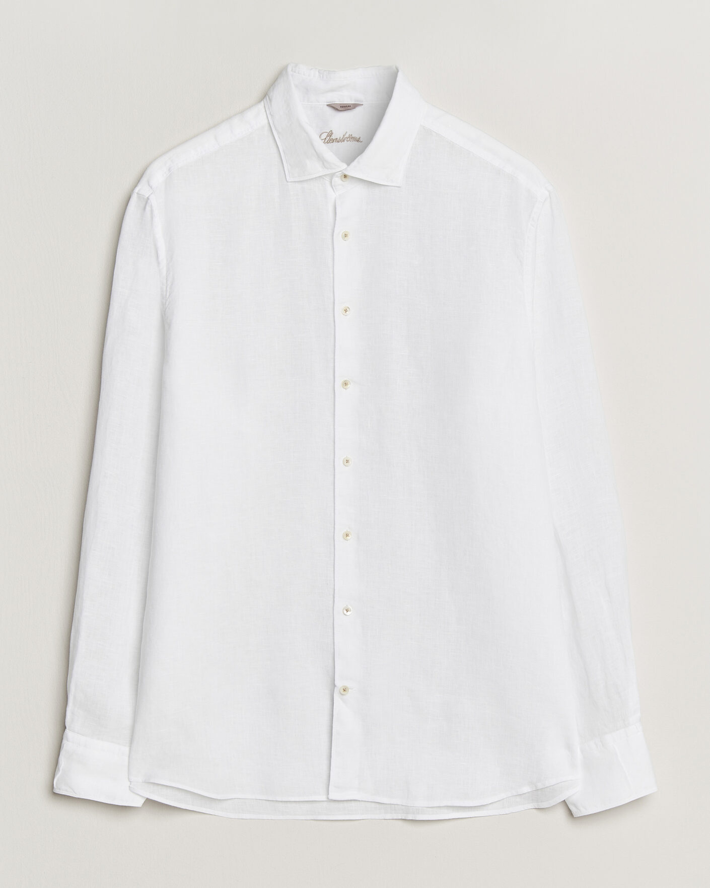 Herren | Hemden | Stenströms | Regular Fit Cut Away Linen Shirt White