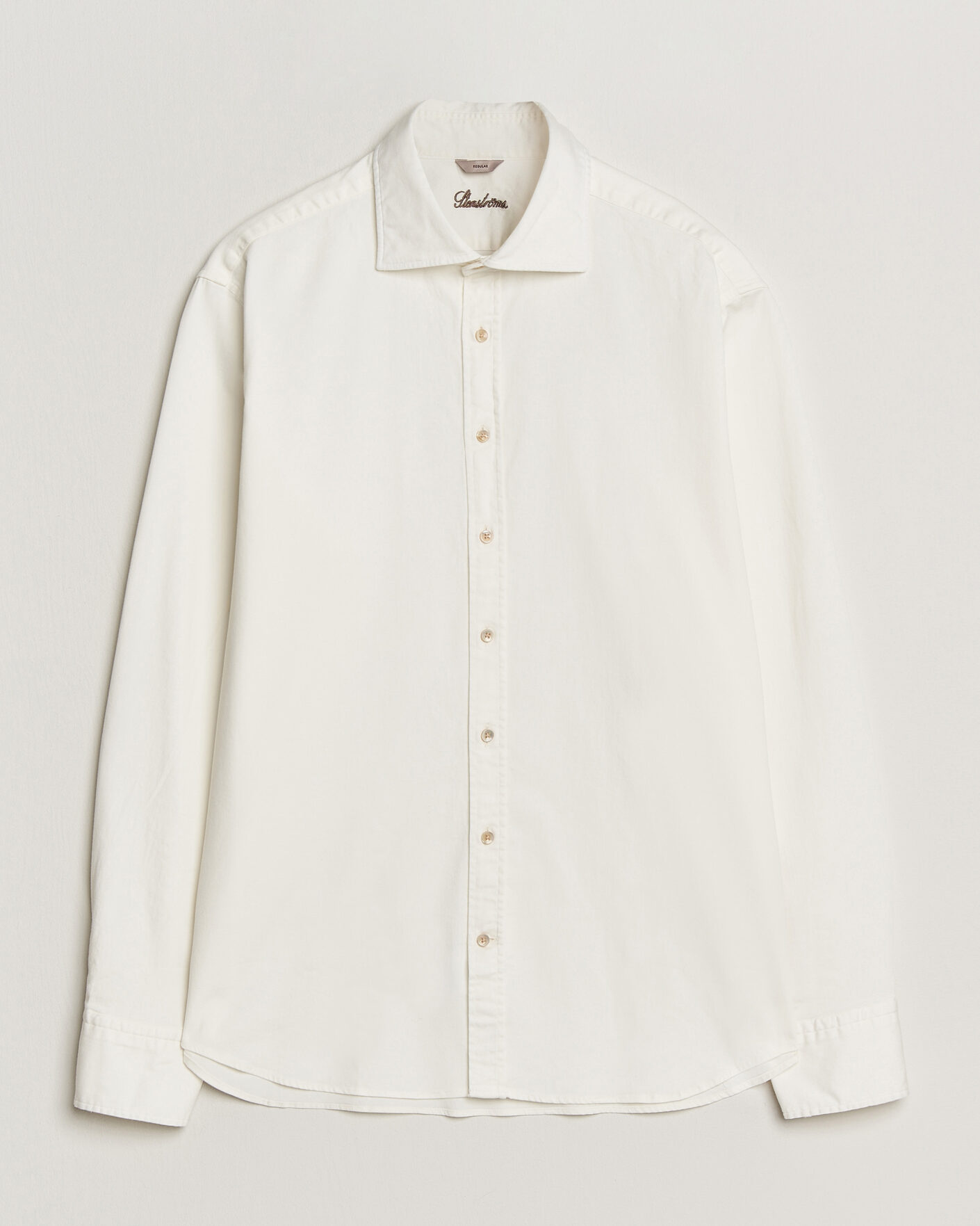 Herren | Hemden | Stenströms | Regular Fit Garment Washed Denim Shirt White