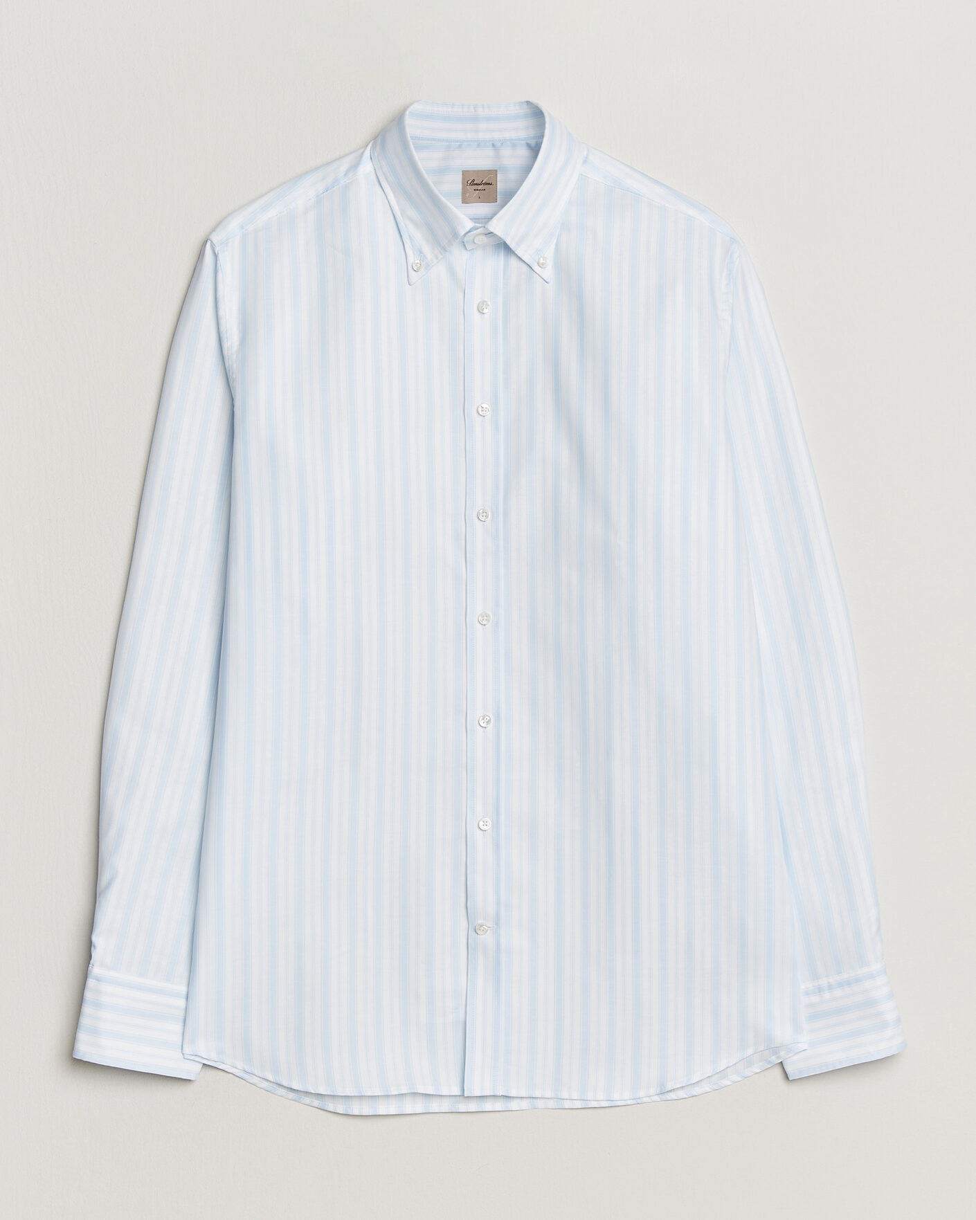 Herren | Hemden | Stenströms | Regular Fit Striped Oxford Shirt Light Blue