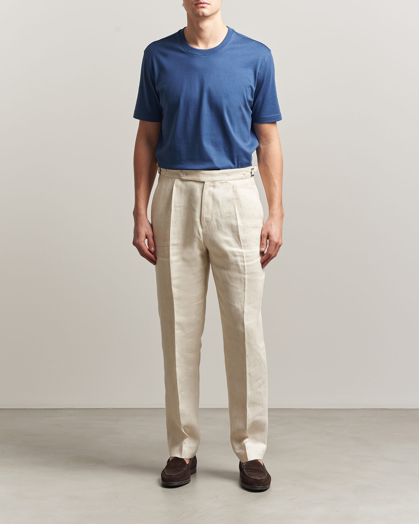 Herren | T-Shirts | Eton | Supima Cotton Crew Neck T-Shirt Mid Blue