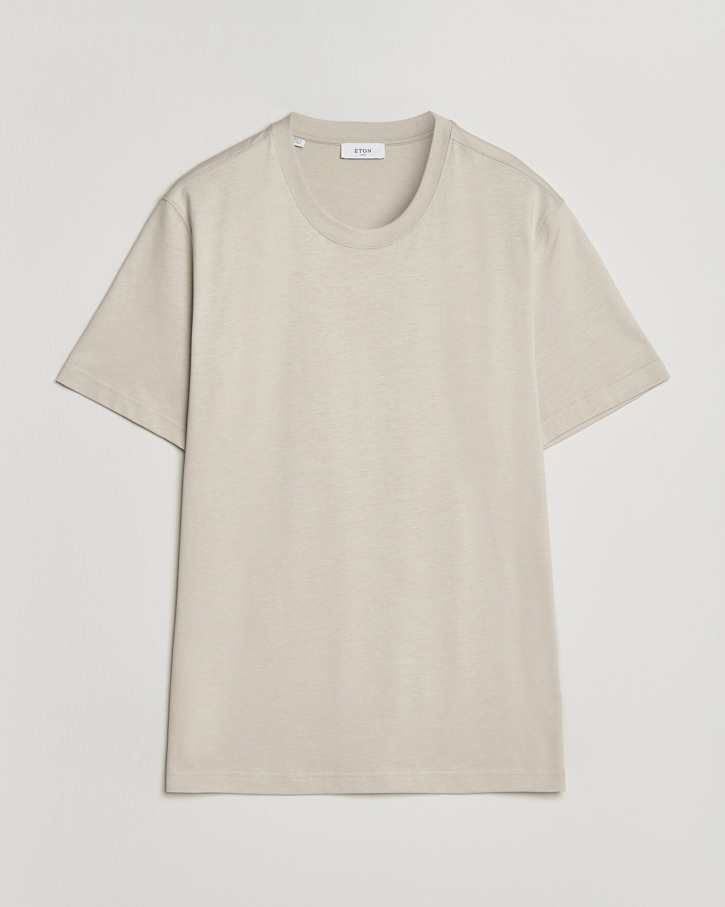 Herren | T-Shirts | Eton | Supima Cotton Crew Neck T-Shirt Beige