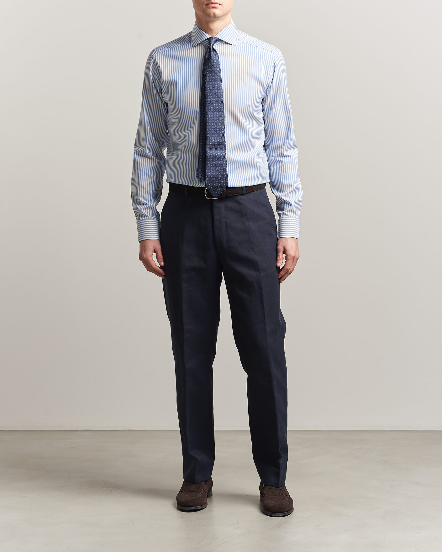 Herren | Hemden | Eton | Slim Fit Signature Oxford Striped Shirt Light Blue