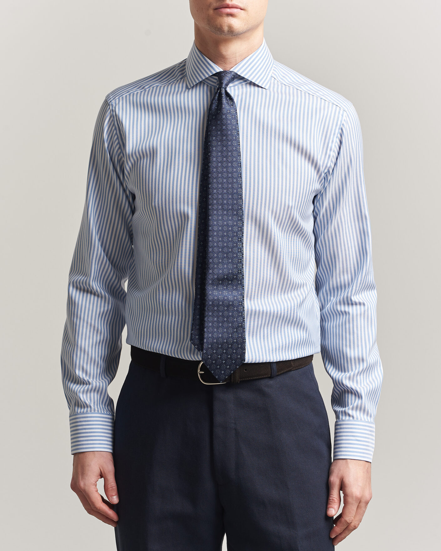 Herren | Hemden | Eton | Slim Fit Signature Oxford Striped Shirt Light Blue