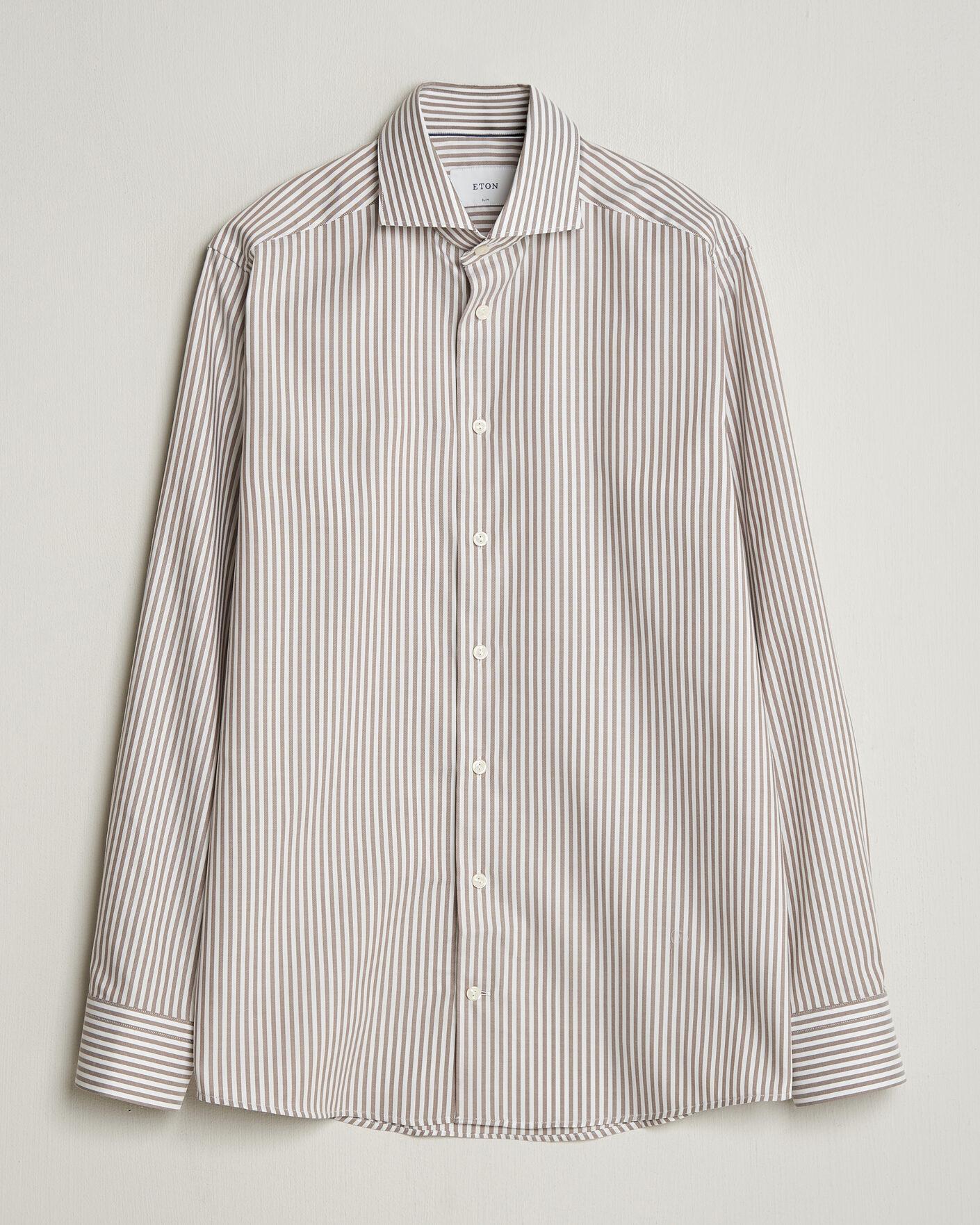 Herren | Hemden | Eton | Slim Fit Signature Oxford Striped Shirt Beige
