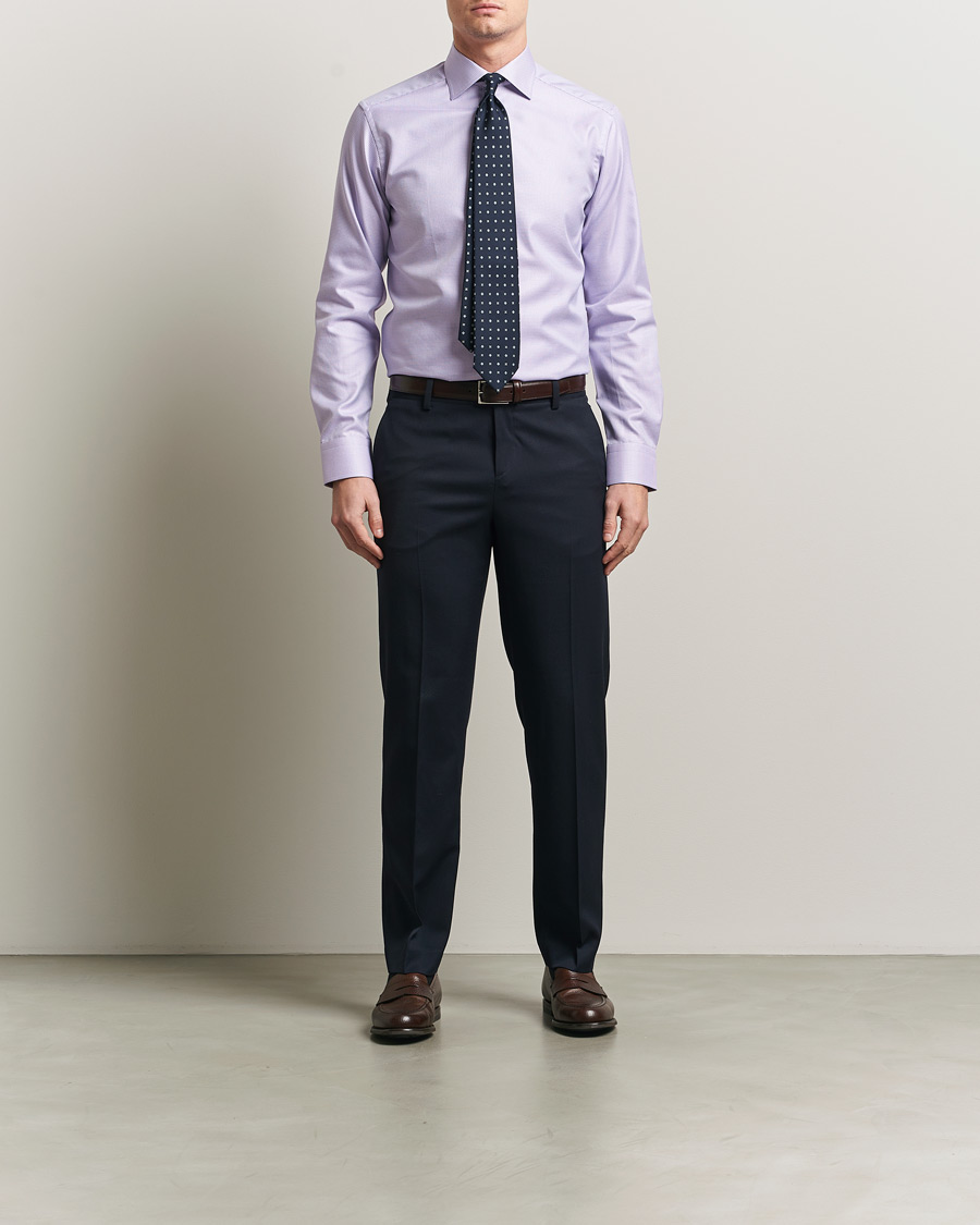 Herren | Hemden | Eton | Slim Fit Signature Twill Structured Shirt Light Purple