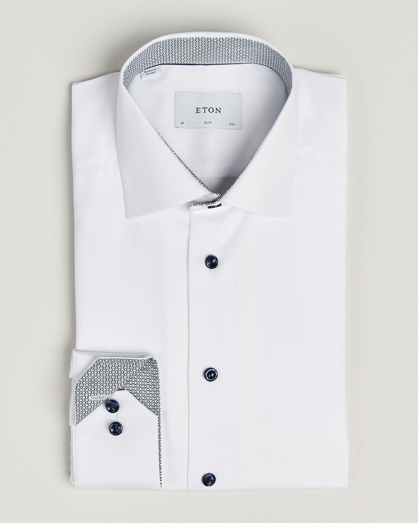 Herren | Hemden | Eton | Slim Fit Signature Twill Contrast Shirt White