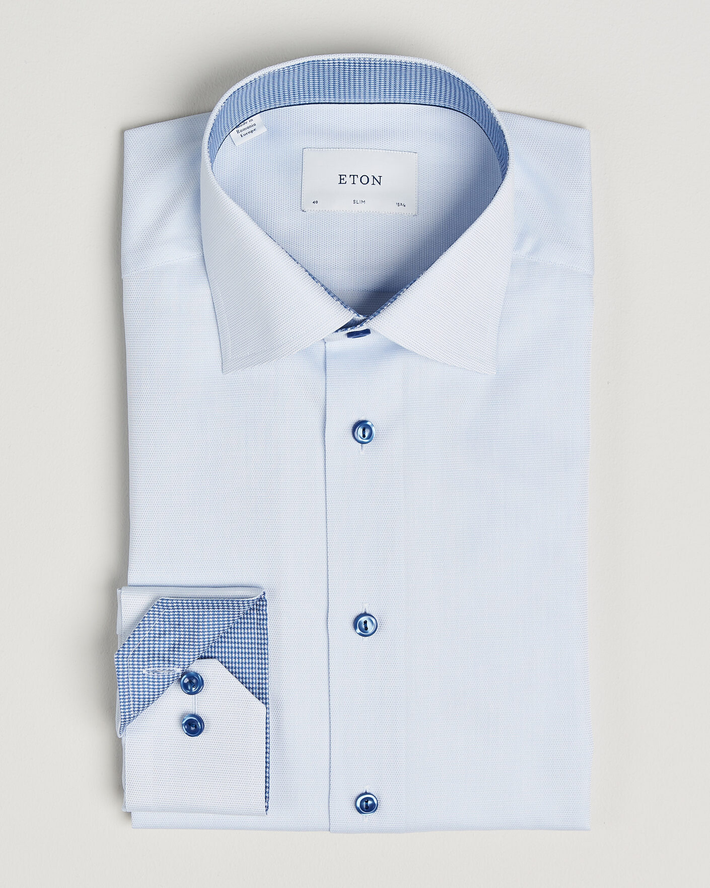 Herren | Hemden | Eton | Slim Fit Signature Twill Contrast Shirt Light Blue