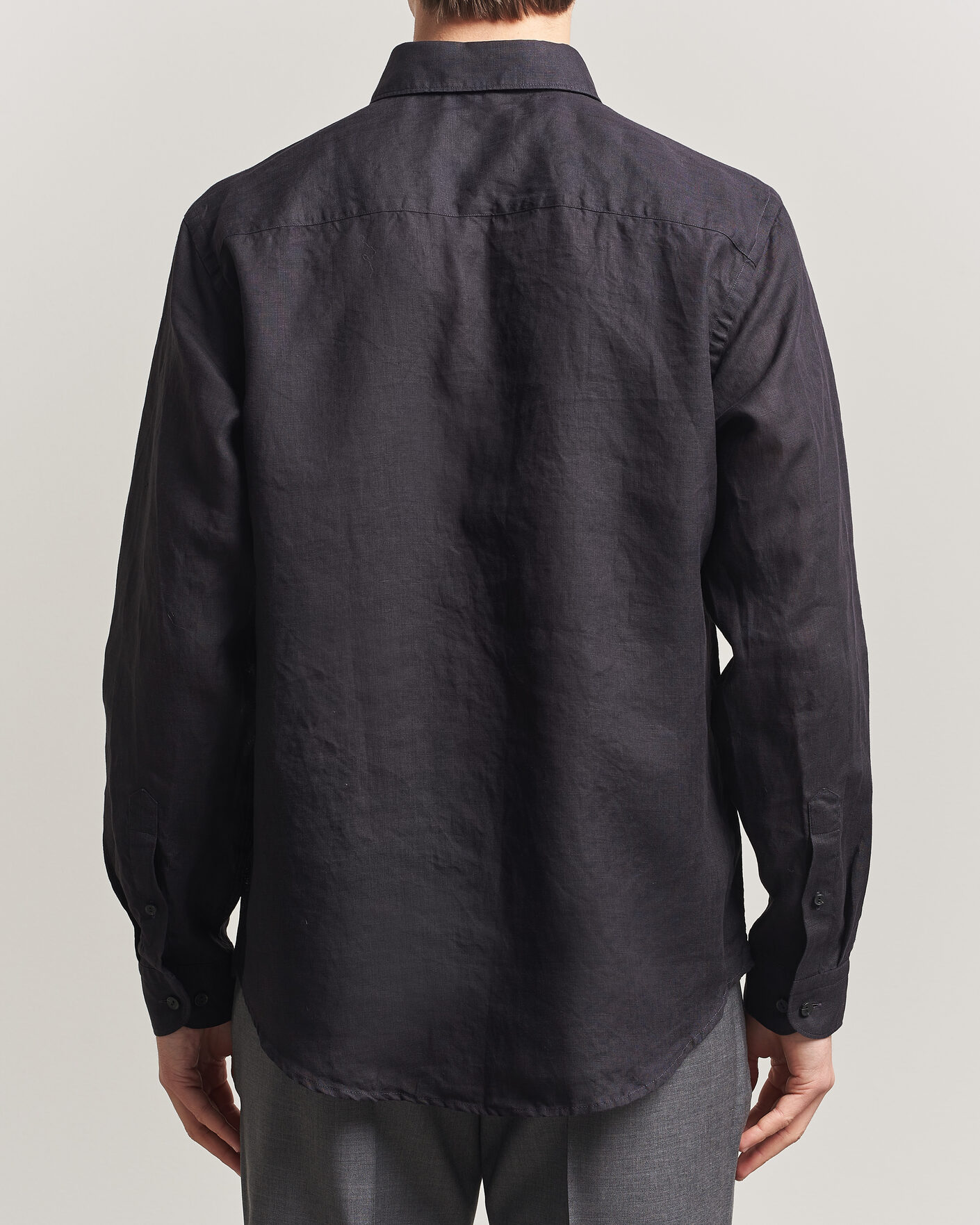 Herren | Hemden | Eton | Casual Fit Linen Shirt Black