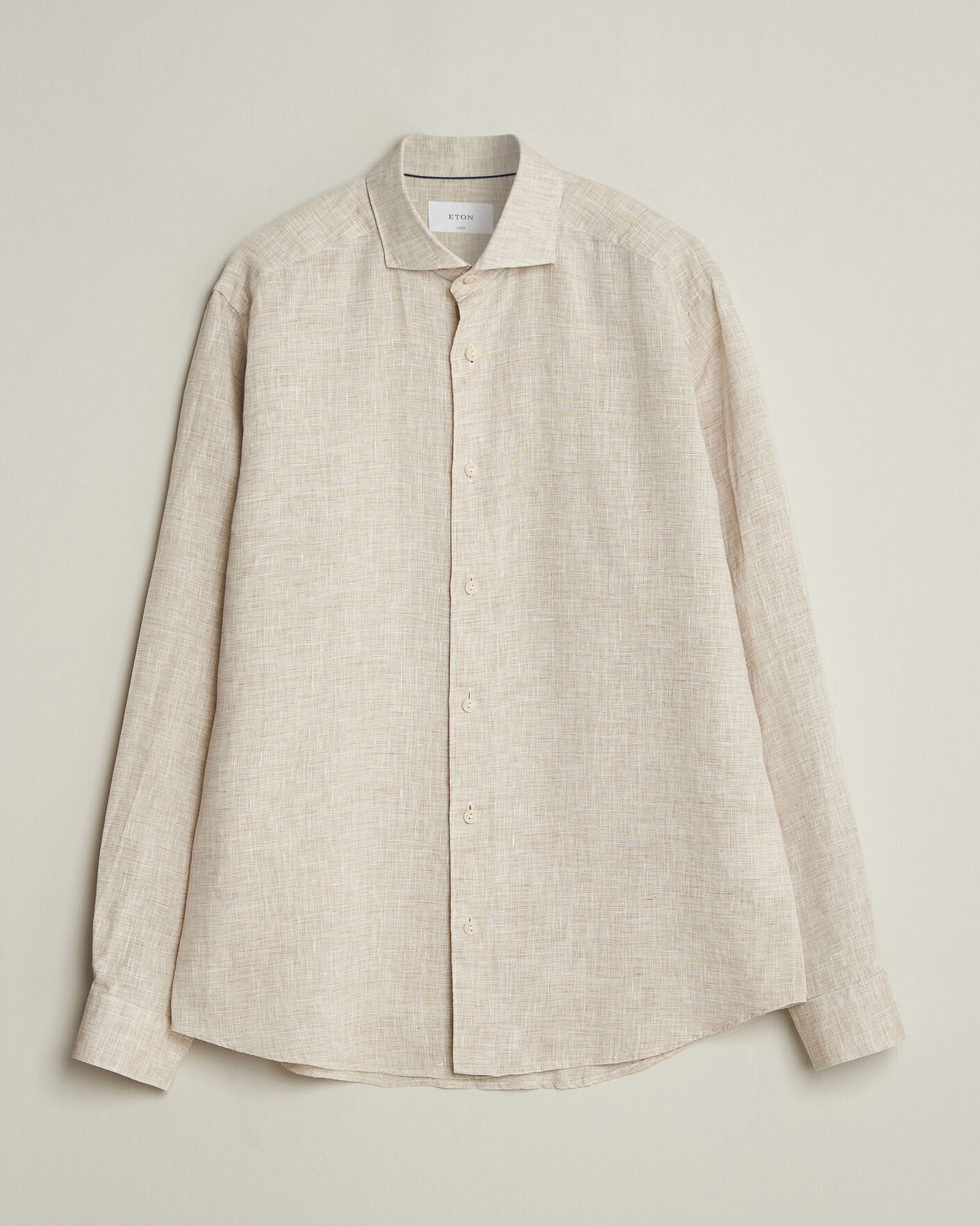 Herren | Hemden | Eton | Casual Fit Linen Shirt Beige
