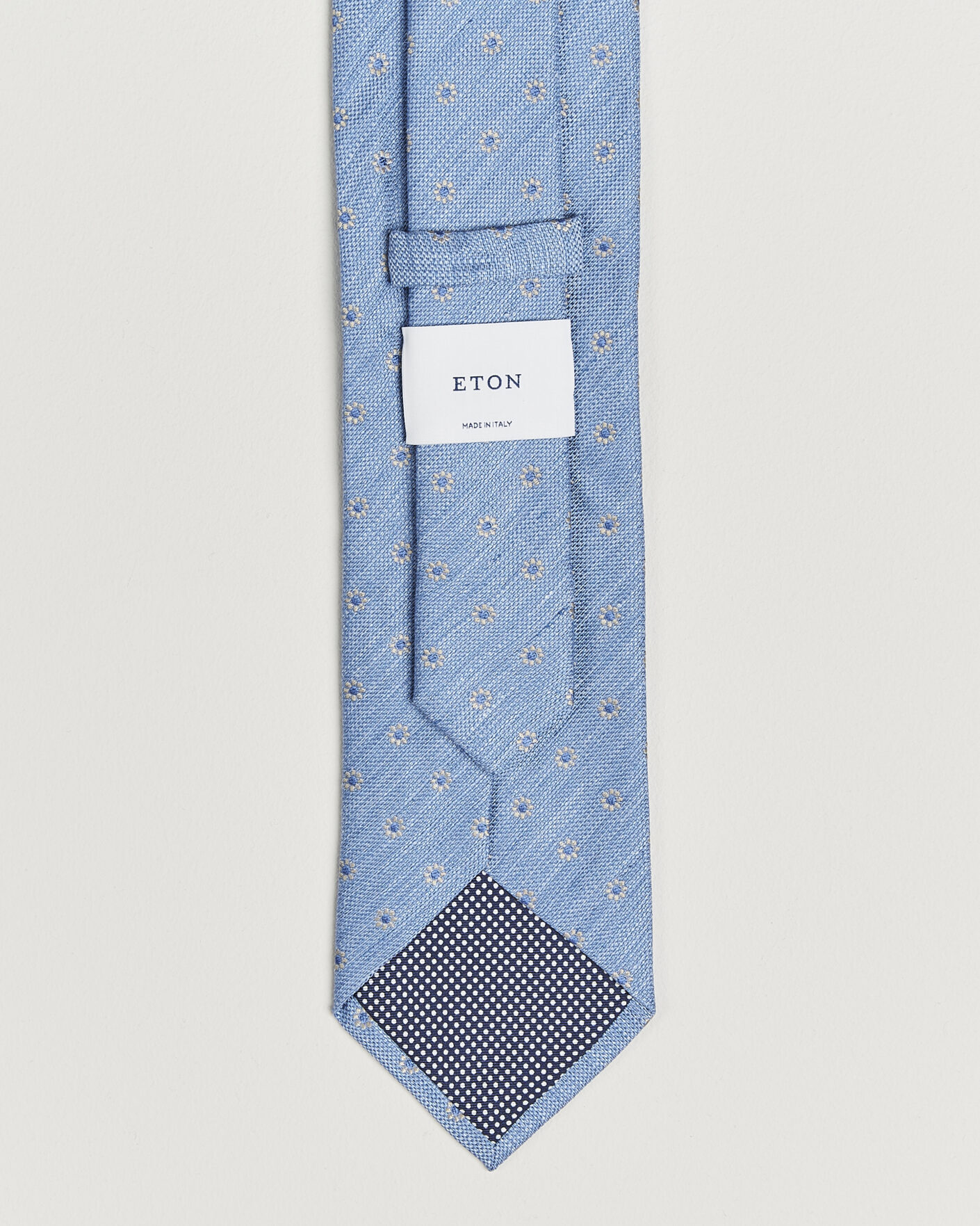 Herren | Krawatten | Eton | Floral Linen Silk Tie Light Blue